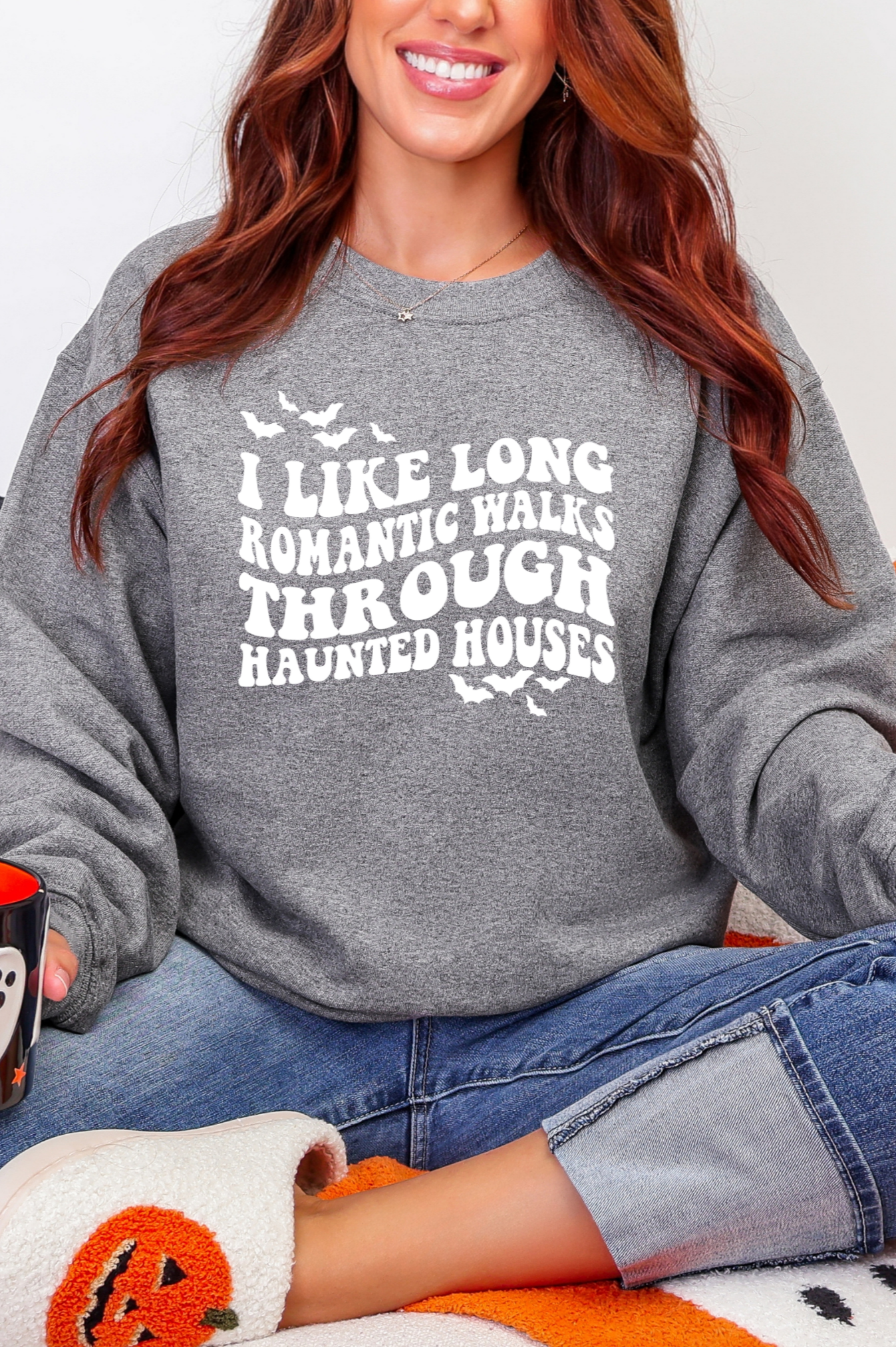 Long Haunted Walks Sweatshirt-Womens-Stay Foxy Boutique, Florissant, Missouri