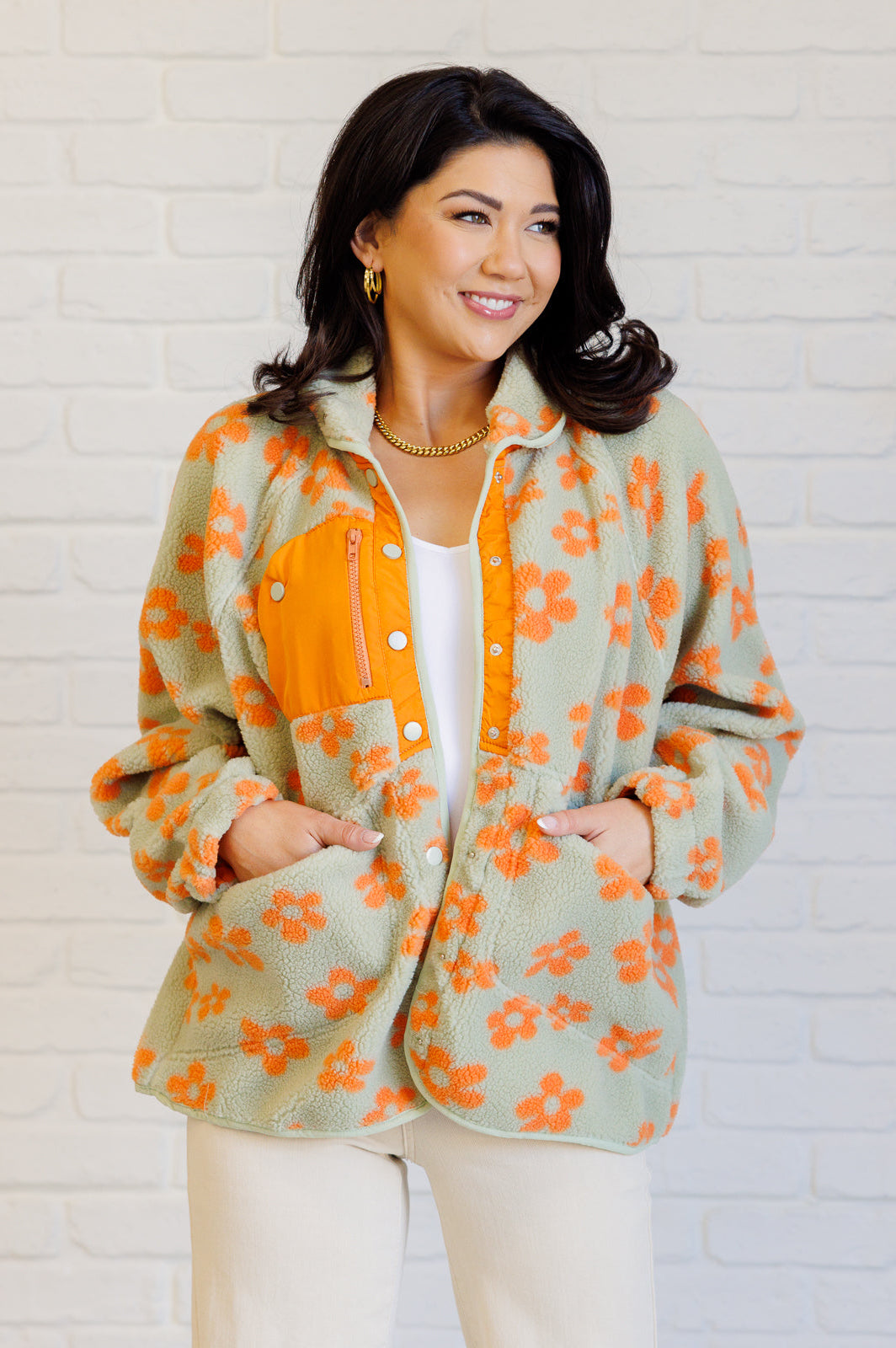 Love It Don't Leave It Floral Fleece Jacket-Layers-Stay Foxy Boutique, Florissant, Missouri