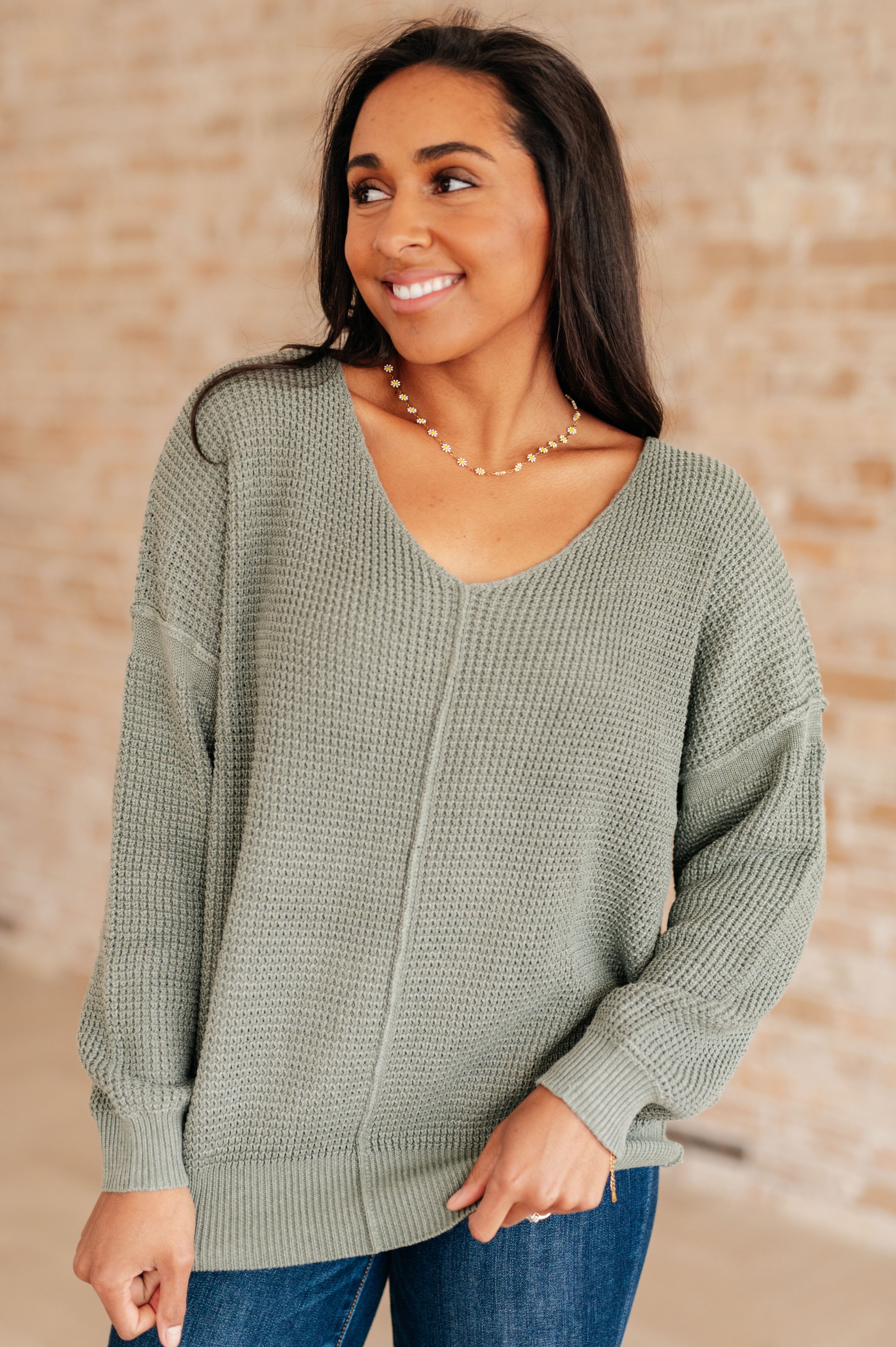 Magi Lune V-Neck Sweater-Tops-Stay Foxy Boutique, Florissant, Missouri