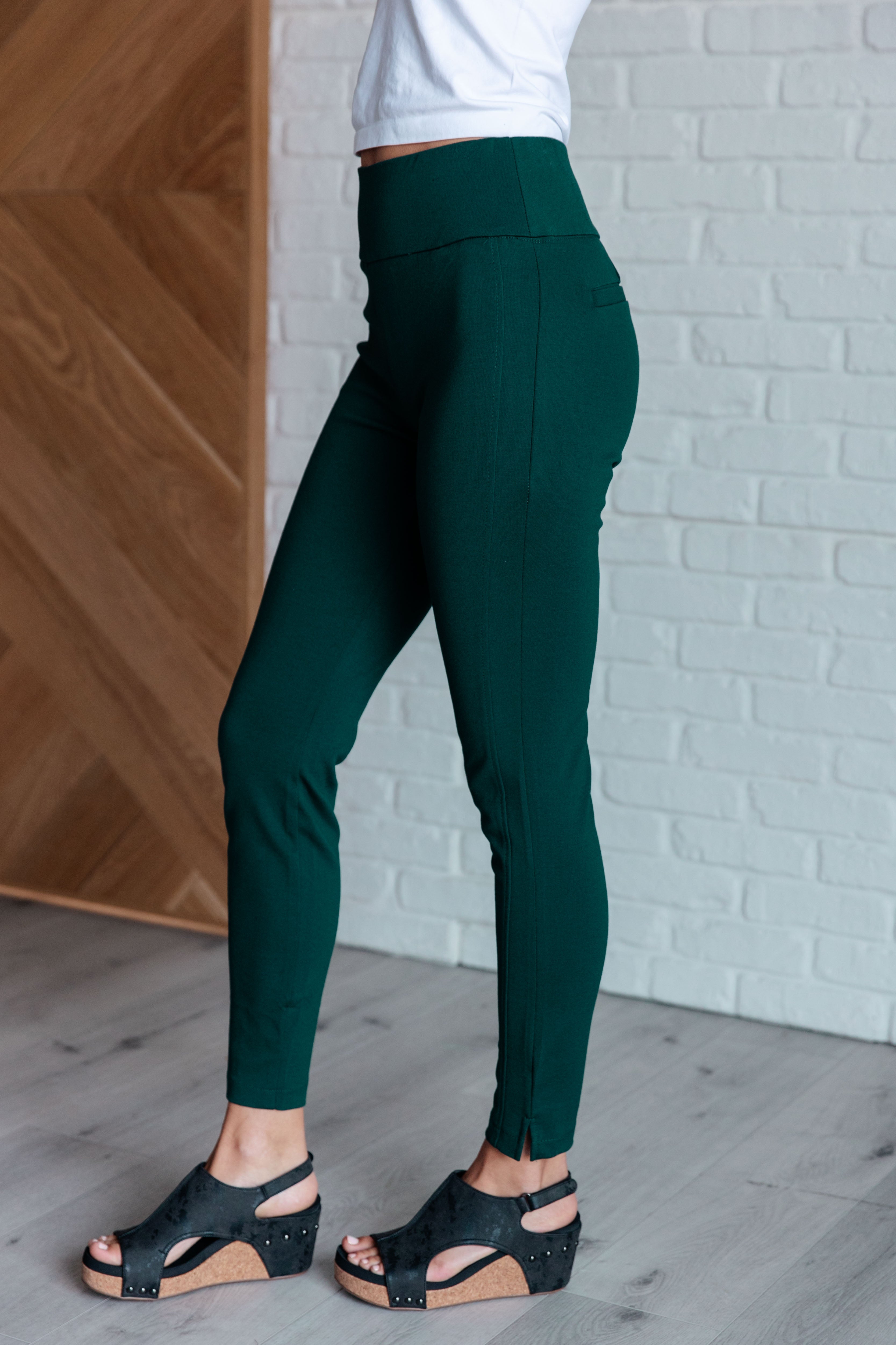 Magic Skinny 28" Pants in Hunter Green-Bottoms-Stay Foxy Boutique, Florissant, Missouri
