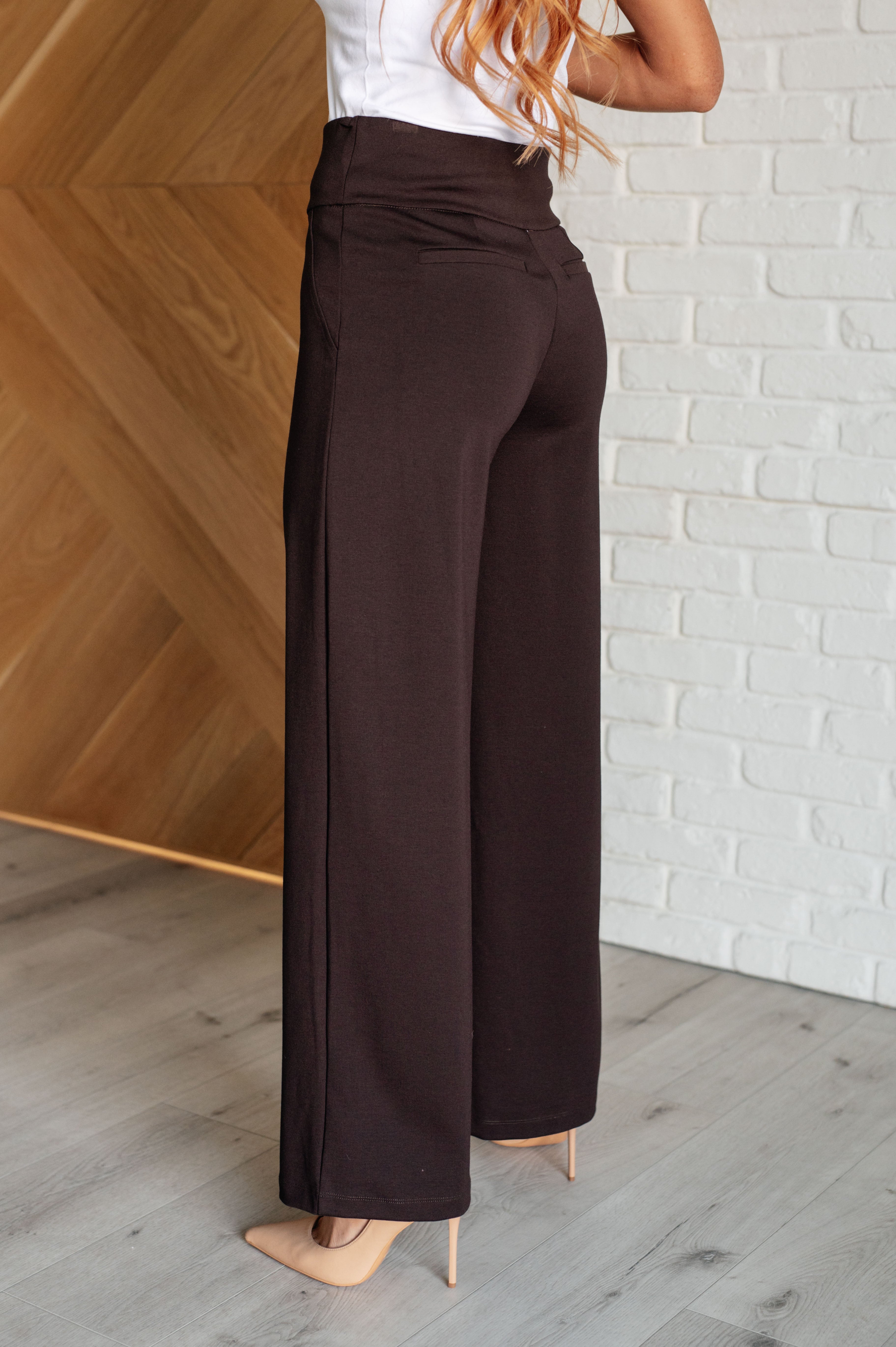 Magic Wide Leg Pants in Chocolate-Bottoms-Stay Foxy Boutique, Florissant, Missouri