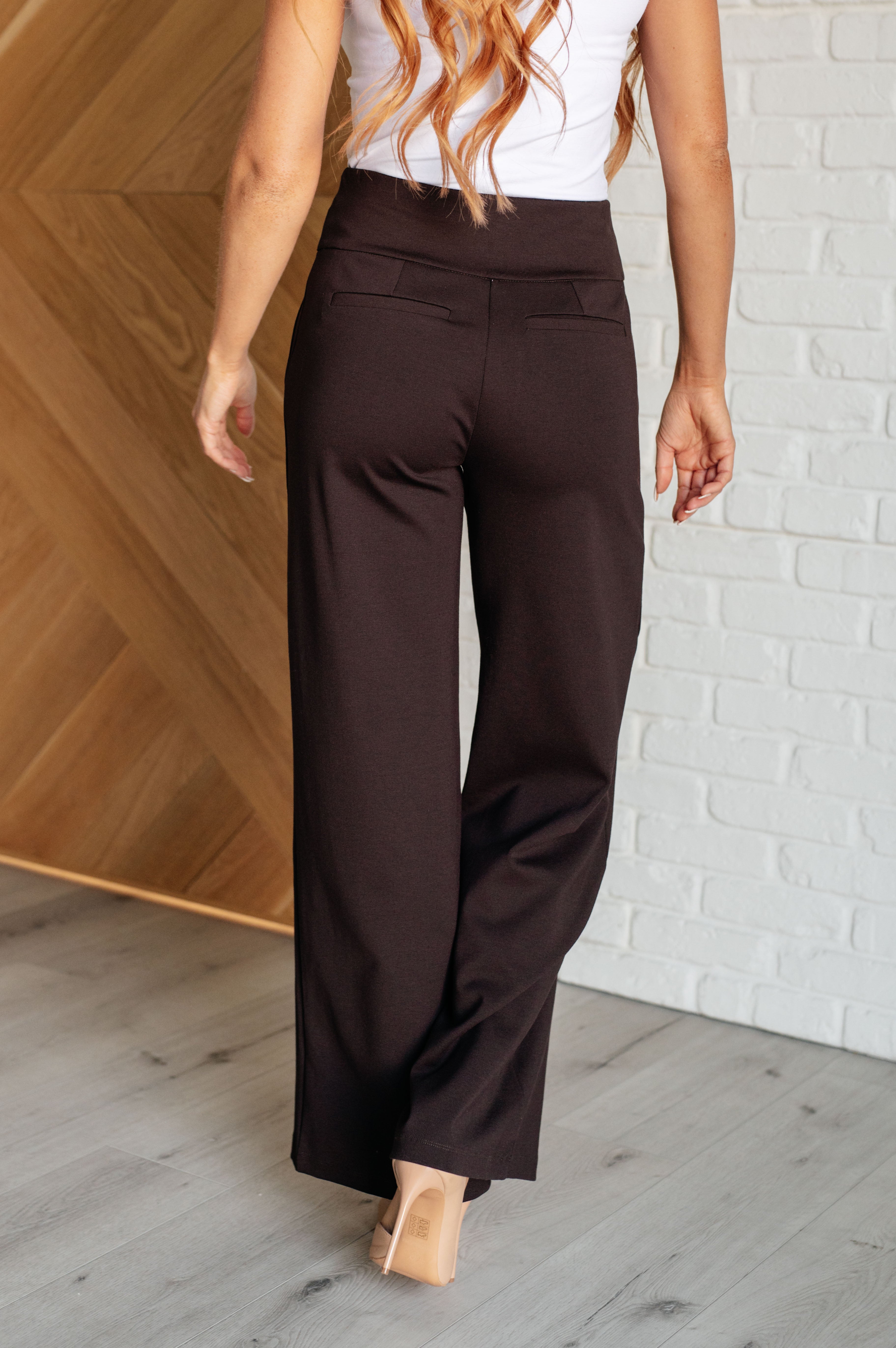 Magic Wide Leg Pants in Chocolate-Bottoms-Stay Foxy Boutique, Florissant, Missouri