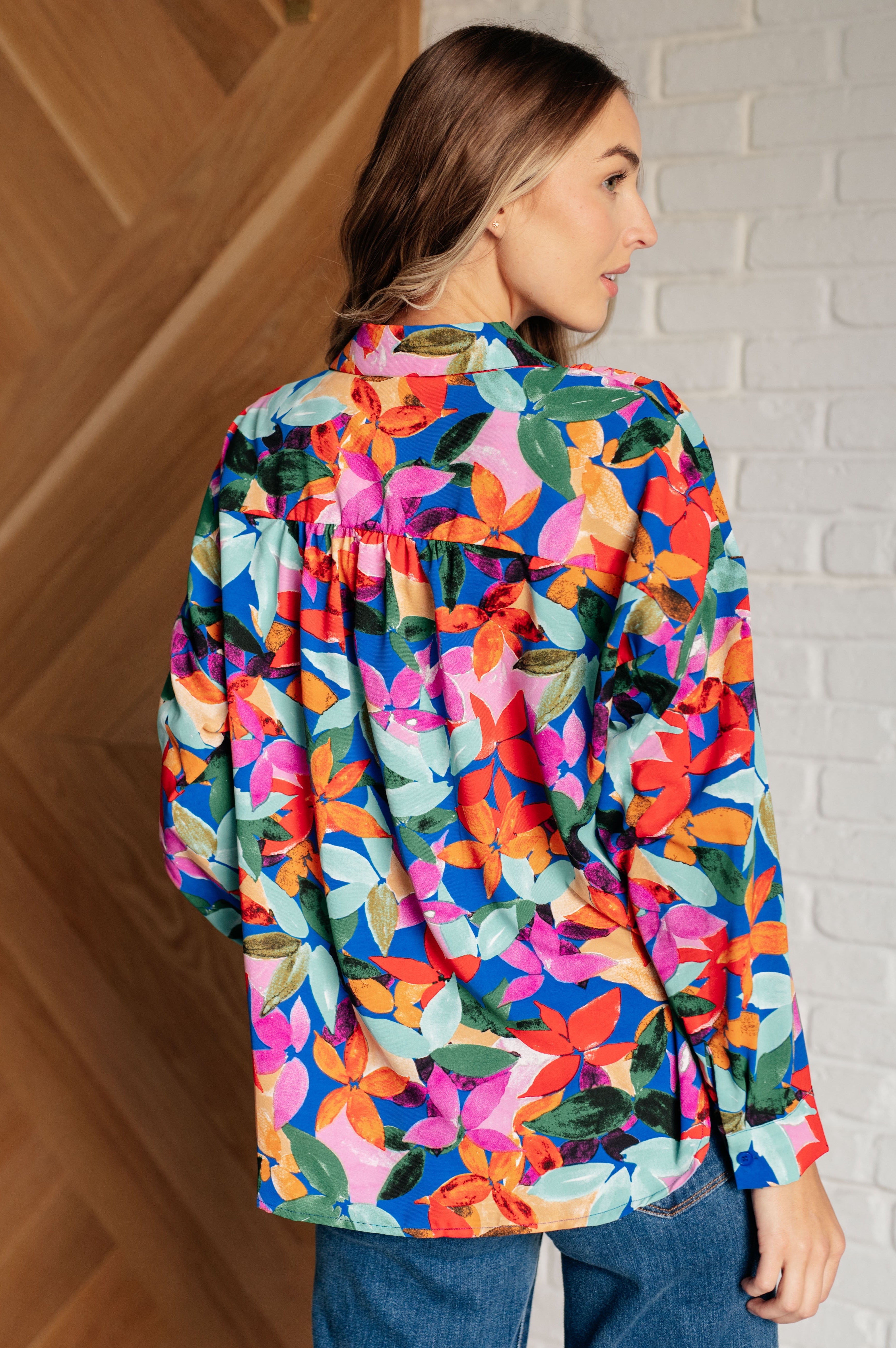 Make Like a Tree and Leaf Button Up Blouse-Tops-Stay Foxy Boutique, Florissant, Missouri