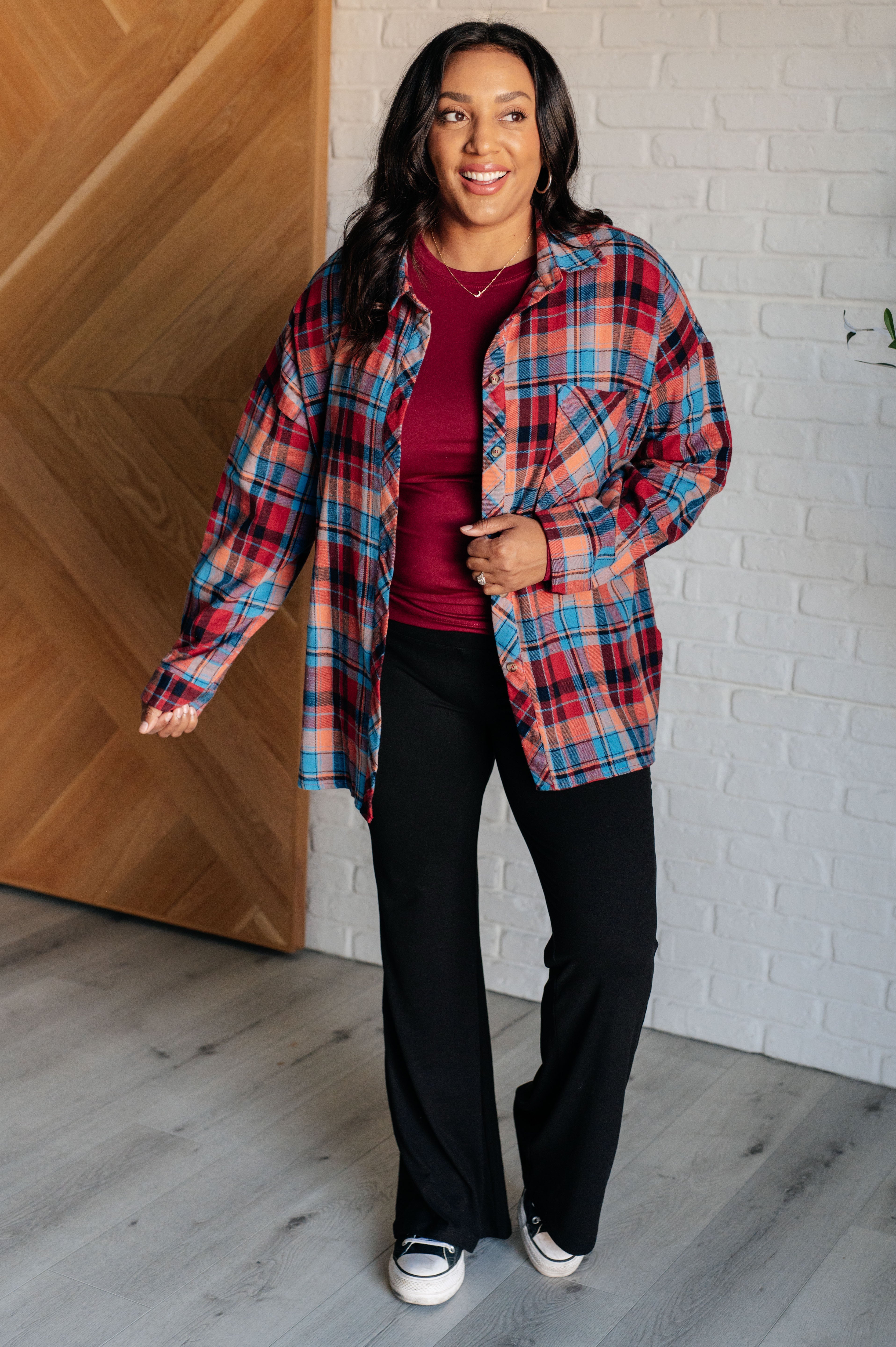 Make it Make Sense Plaid Button Up-Tops-Stay Foxy Boutique, Florissant, Missouri