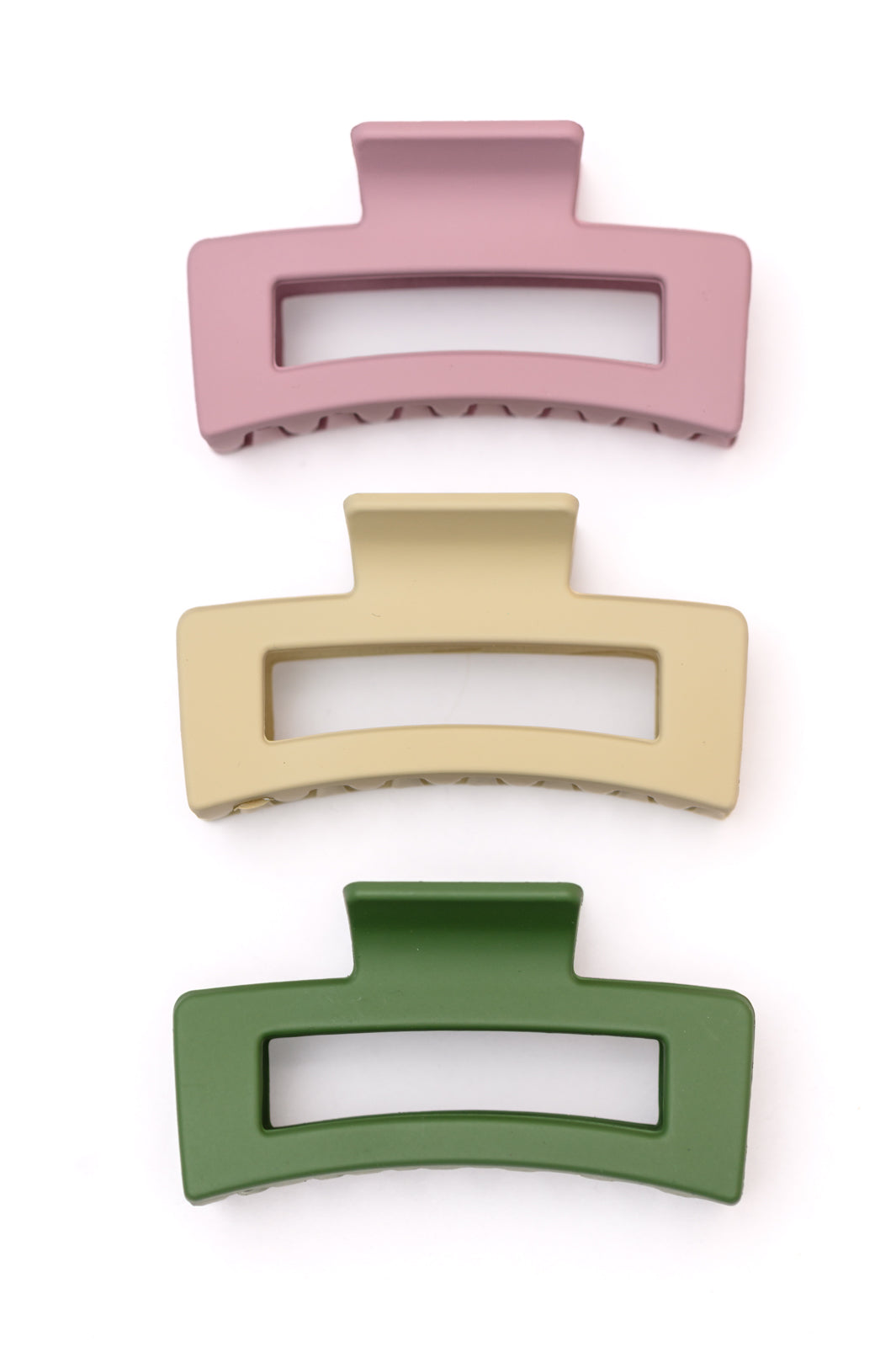 Matte Rectangle Claw Clip Set of 3-Accessories-Stay Foxy Boutique, Florissant, Missouri