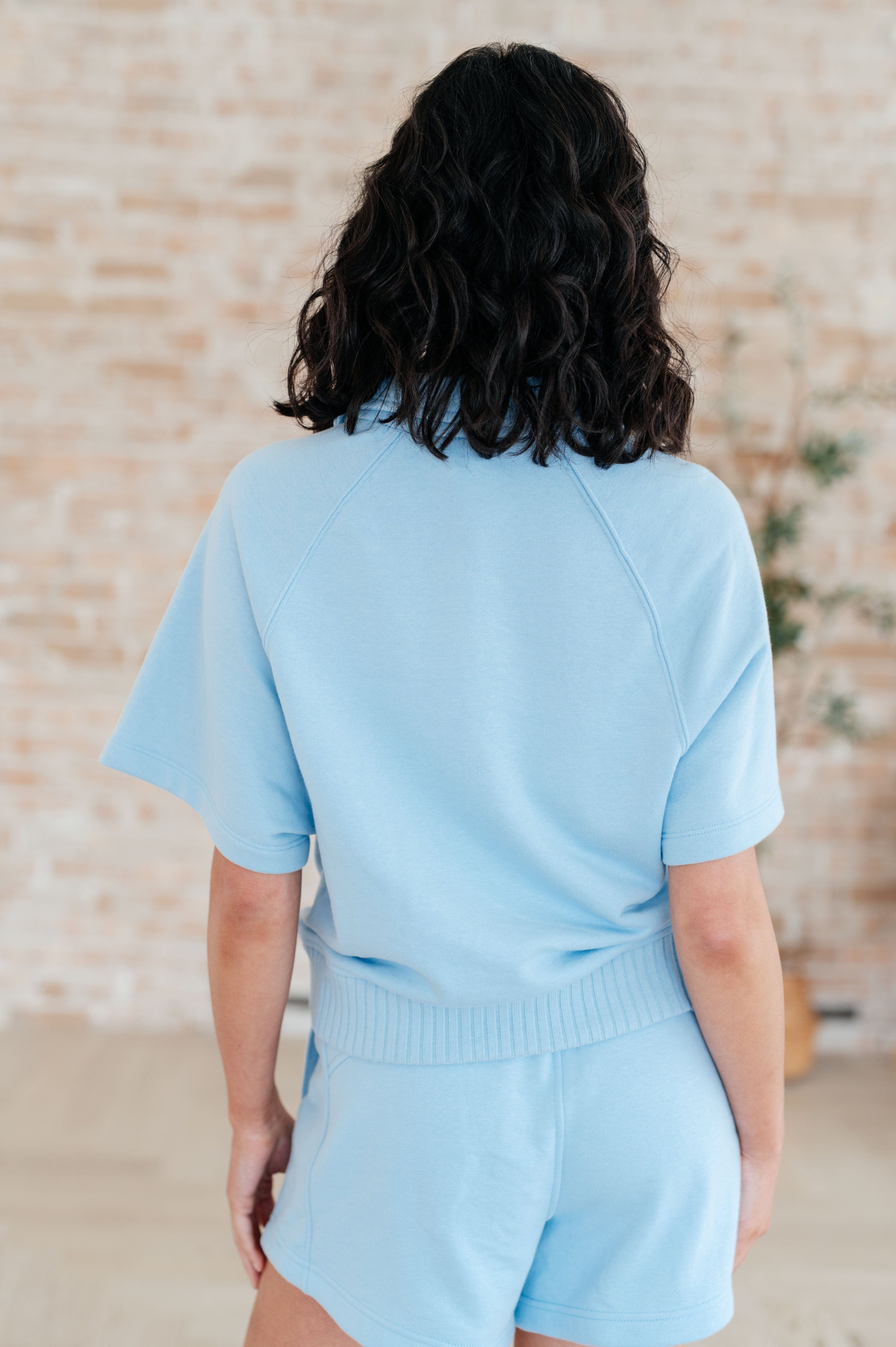 Meet Me by the Pier Collared Top in Sky Blue-Athleisure-Stay Foxy Boutique, Florissant, Missouri