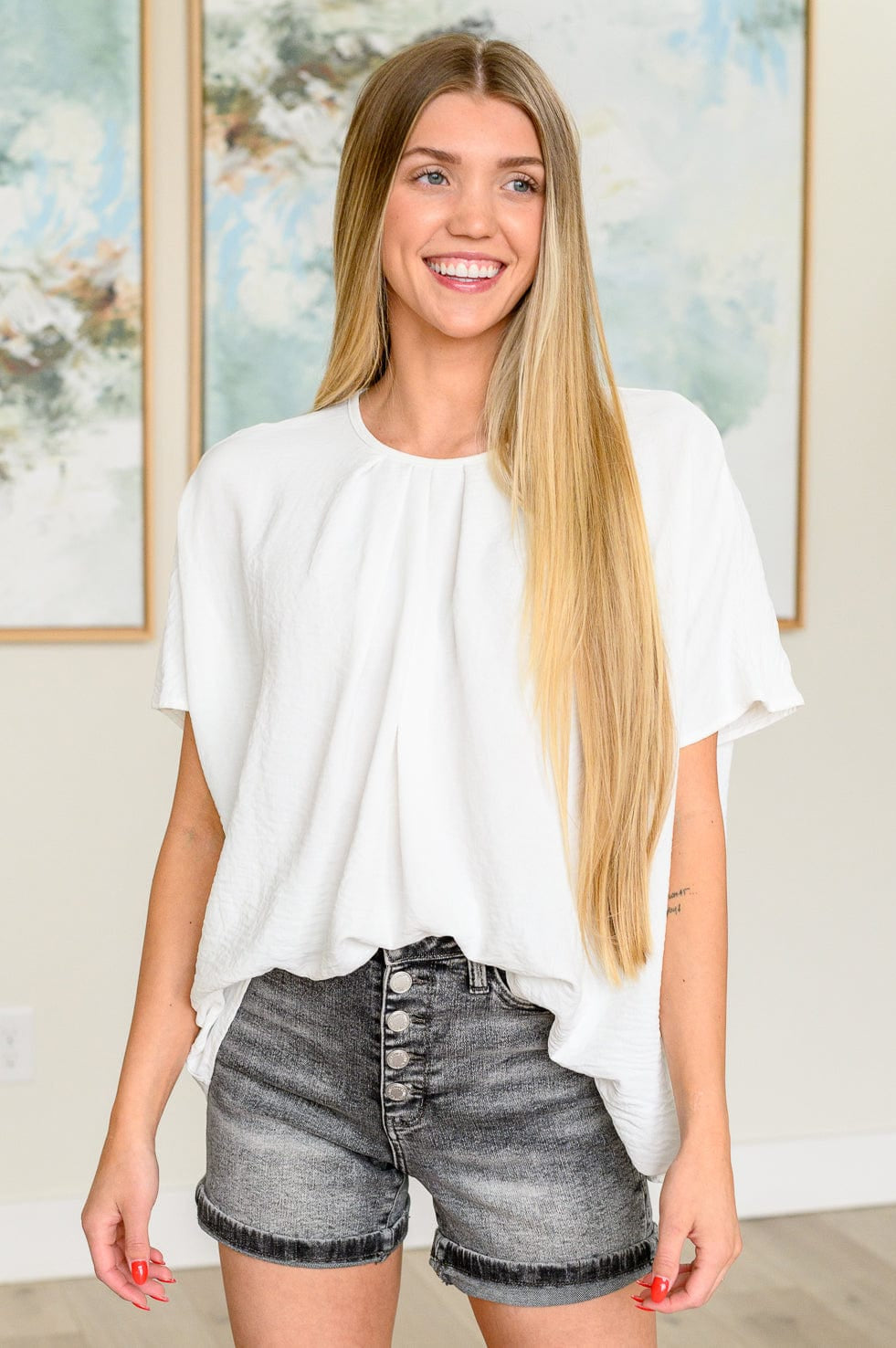 Mild Moments Pleat Detail Top-Tops-Stay Foxy Boutique, Florissant, Missouri