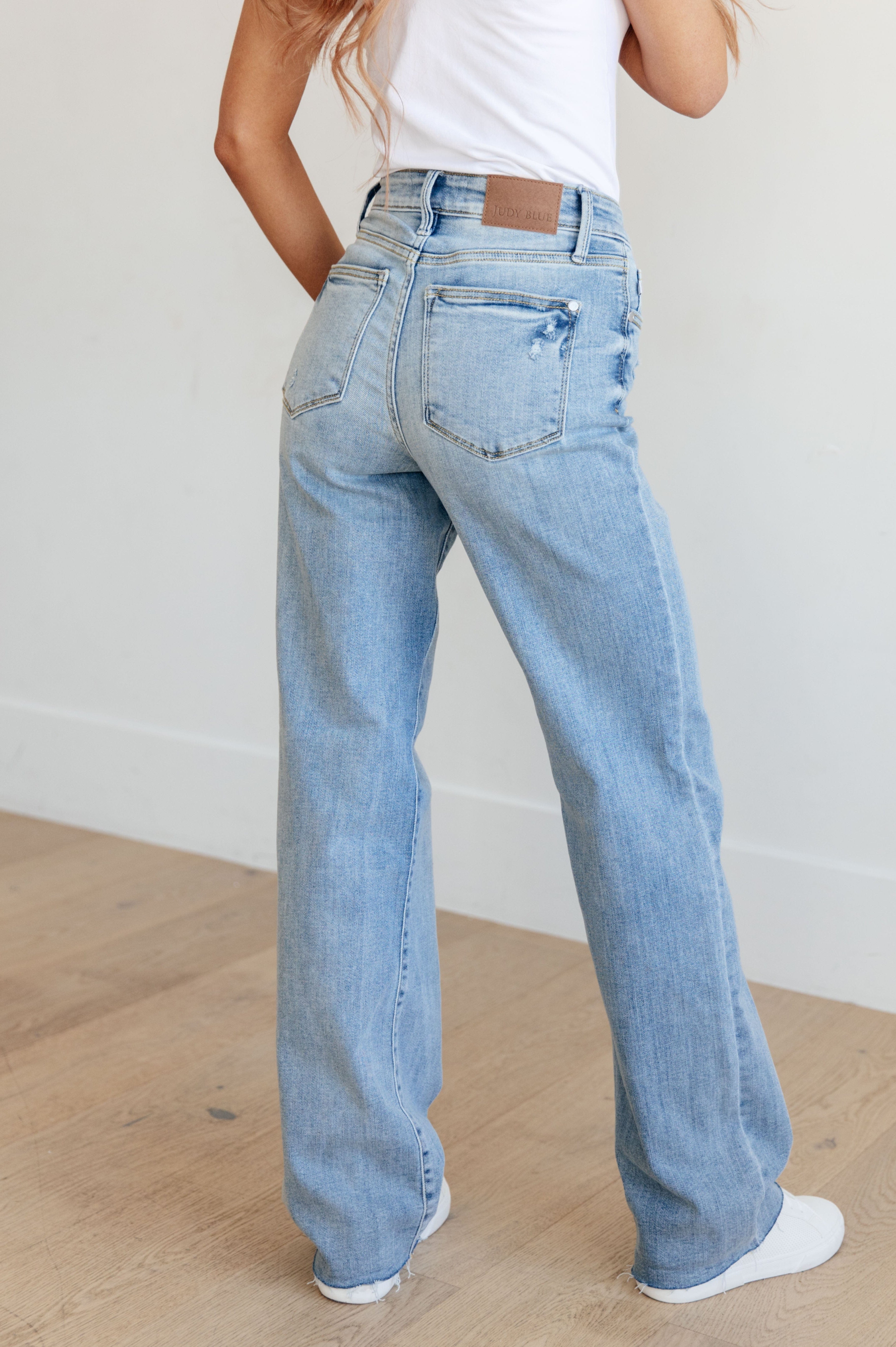 Mildred High Rise V Front Waistband Straight Jeans-Womens-Stay Foxy Boutique, Florissant, Missouri