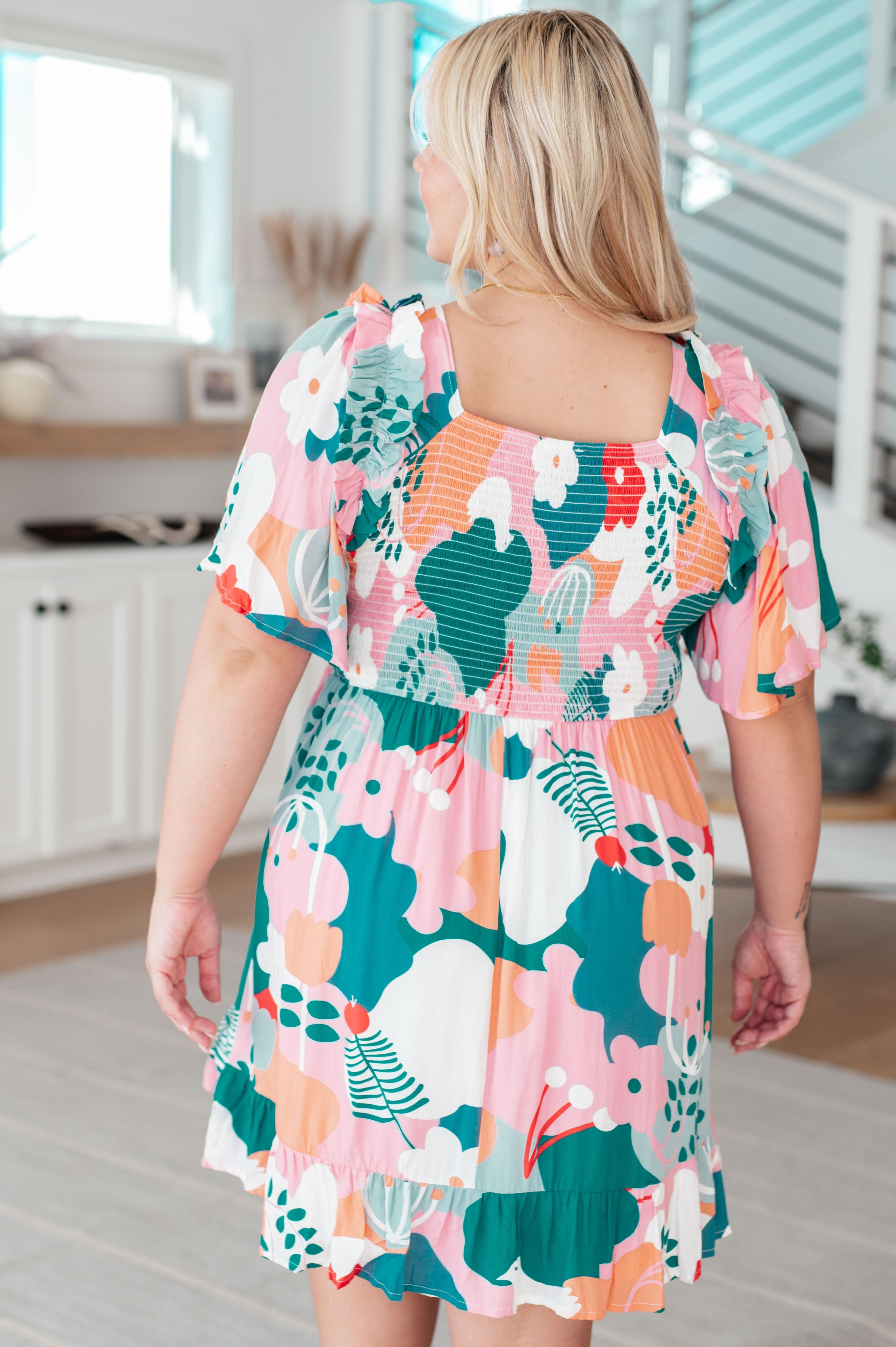 Monet's Garden Floral Dress-Dresses-Stay Foxy Boutique, Florissant, Missouri