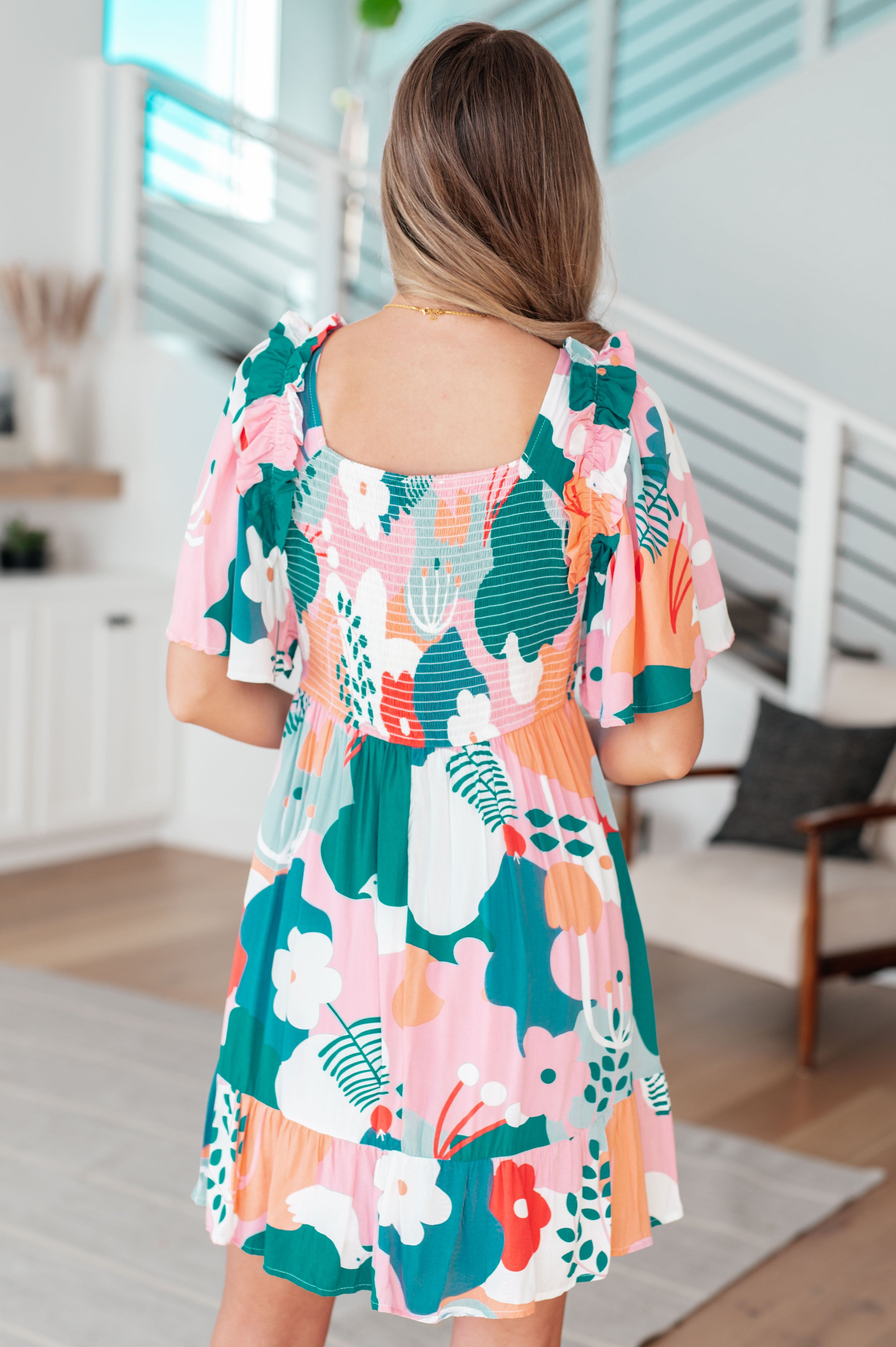 Monet's Garden Floral Dress-Dresses-Stay Foxy Boutique, Florissant, Missouri