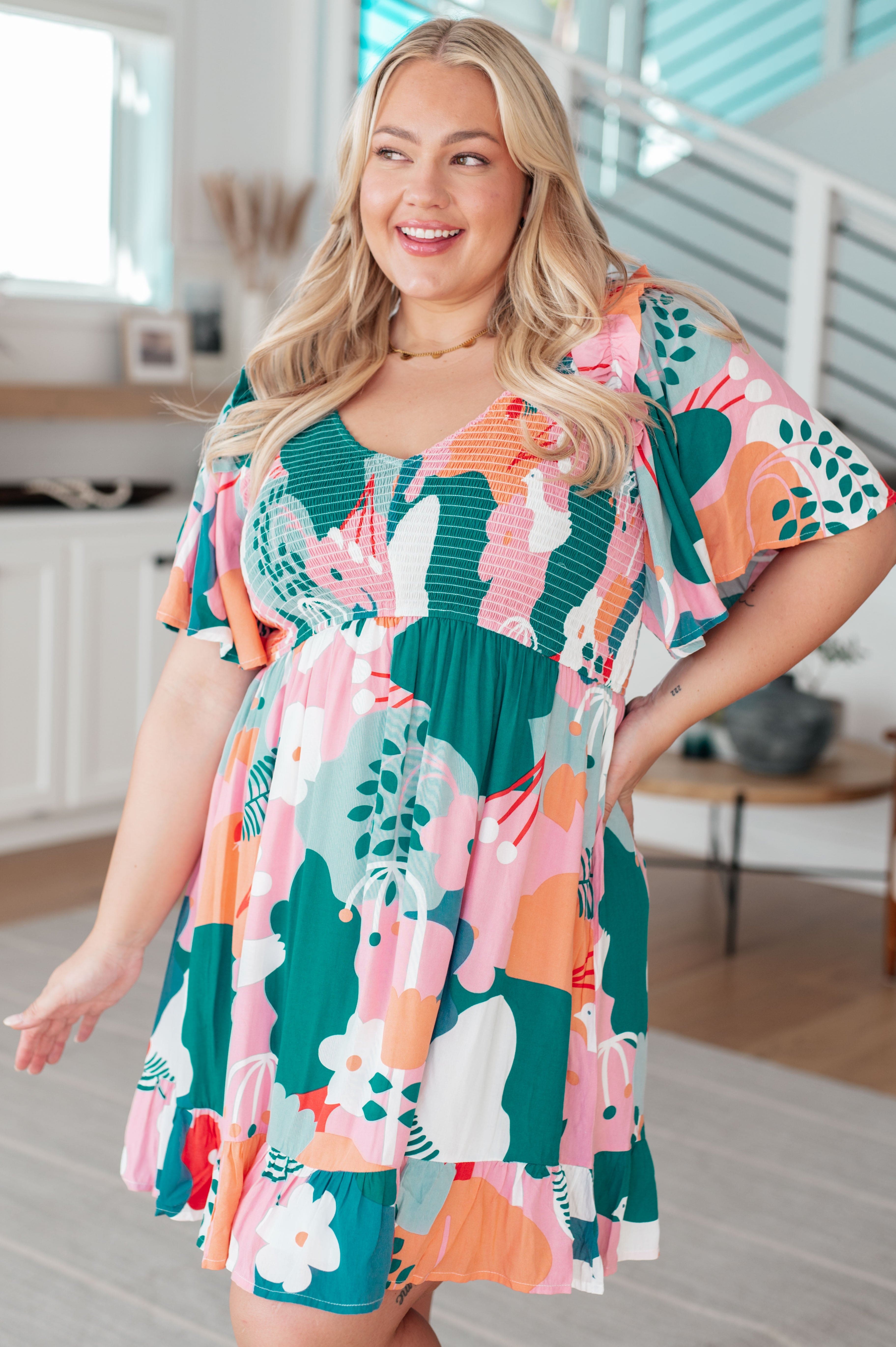 Monet's Garden Floral Dress-Dresses-Stay Foxy Boutique, Florissant, Missouri