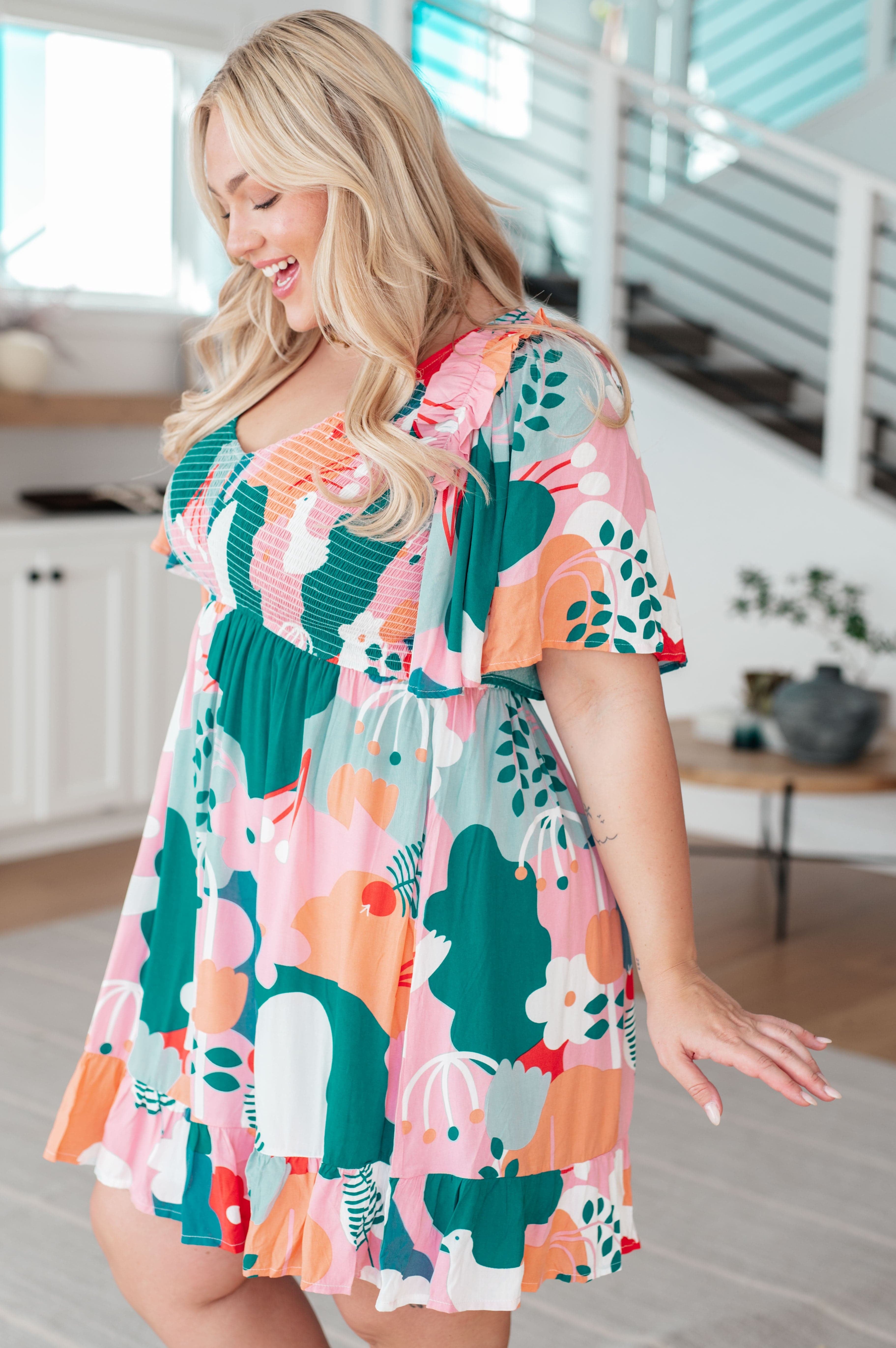 Monet's Garden Floral Dress-Dresses-Stay Foxy Boutique, Florissant, Missouri