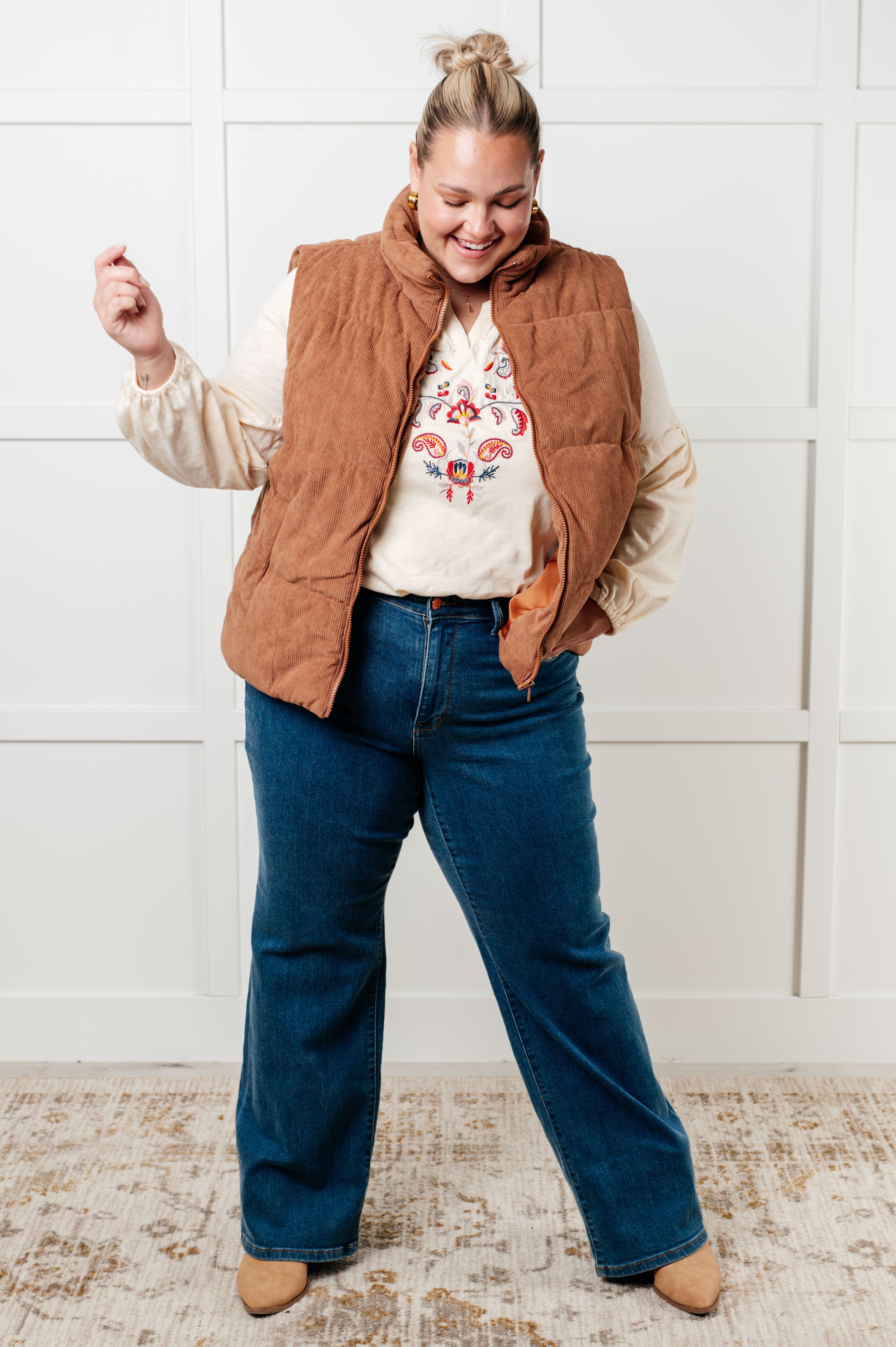 More Than You Would Think Embroidered Blouse-Blouses-Stay Foxy Boutique, Florissant, Missouri