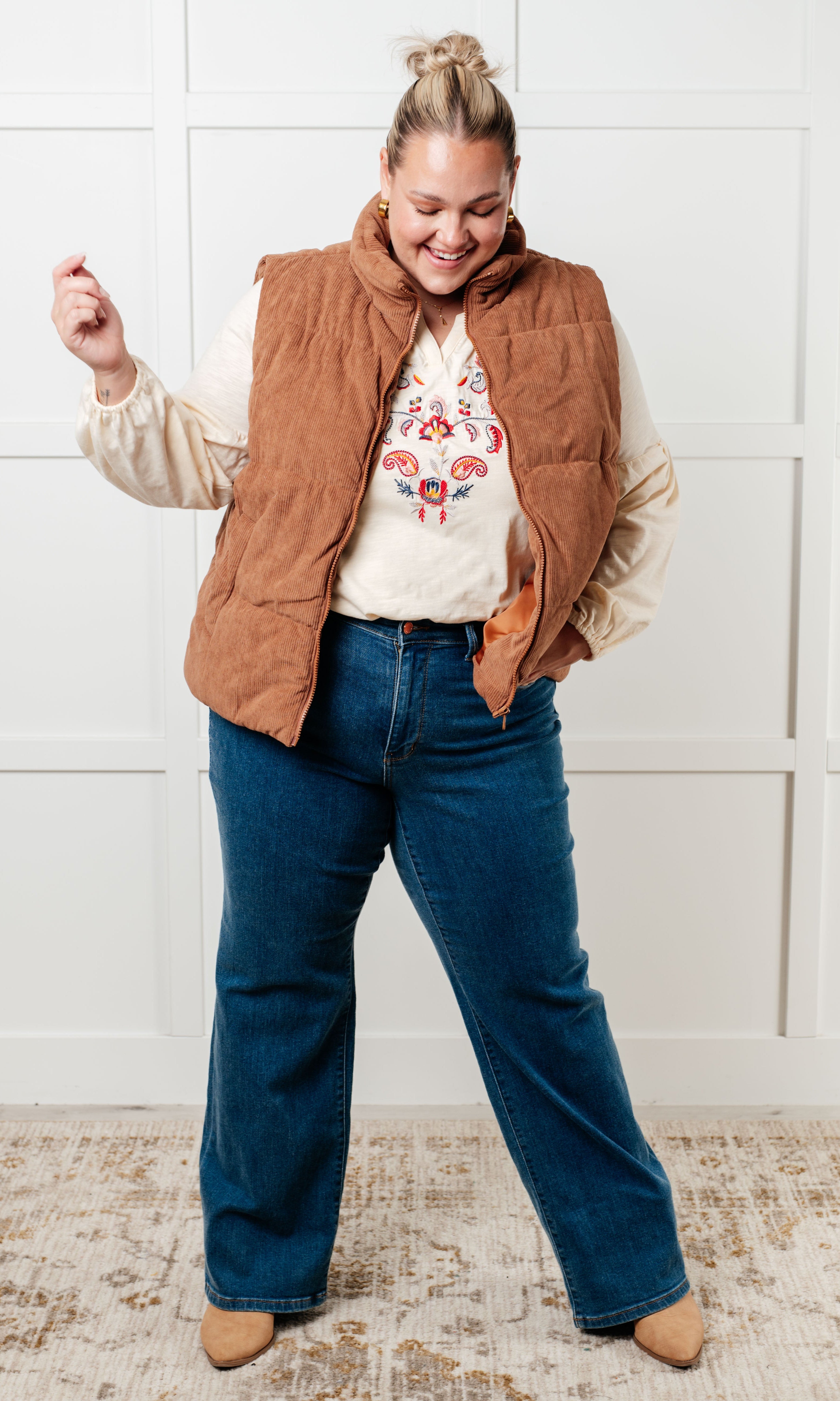 More Than You Would Think Embroidered Blouse-Blouses-Stay Foxy Boutique, Florissant, Missouri