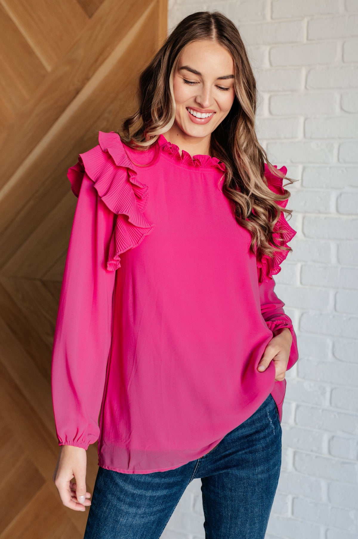 My Good Graces Ruffled Top-Tops-Stay Foxy Boutique, Florissant, Missouri