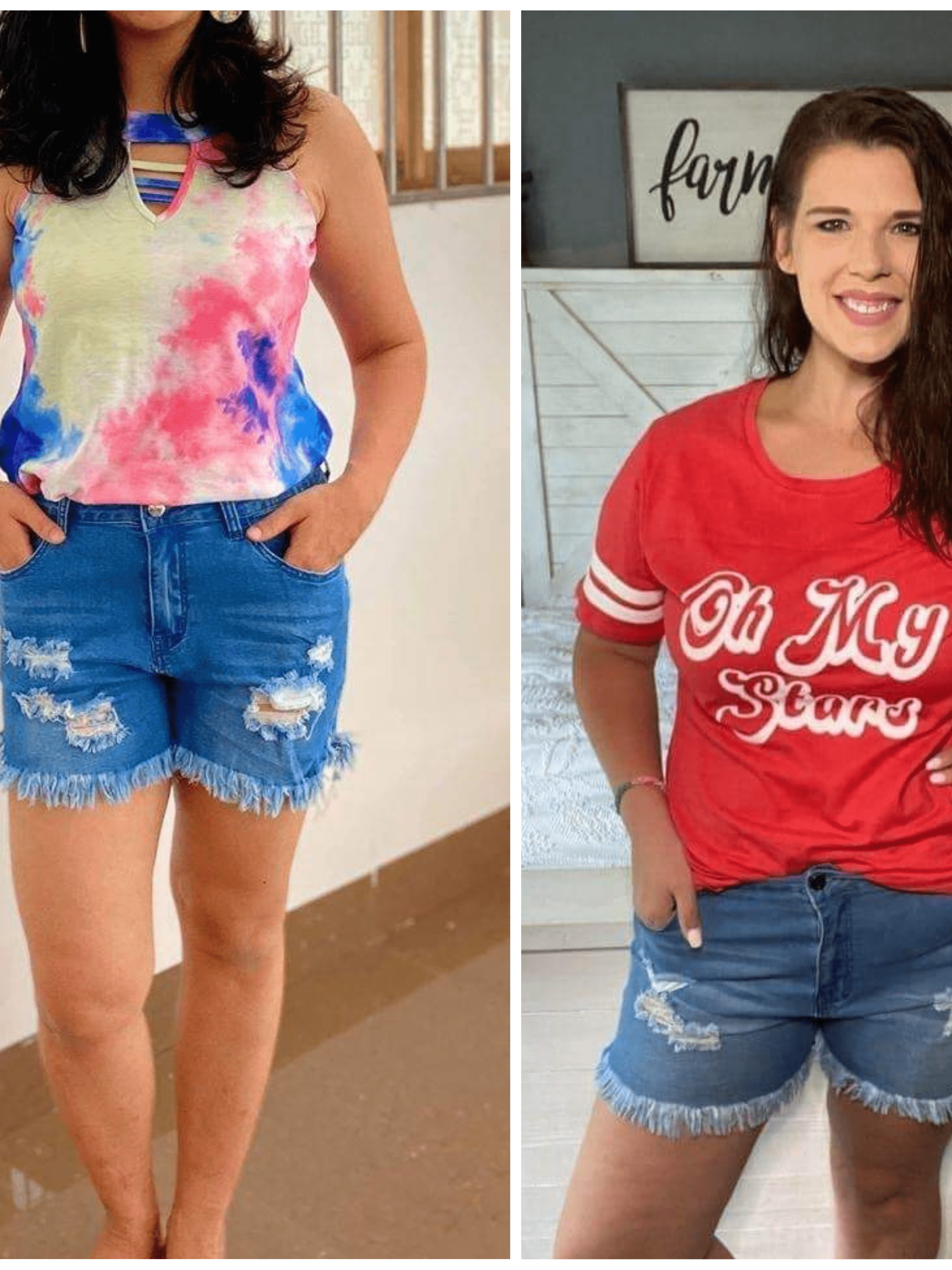 DISTRESSED STRETCH JEAN SHORTS-Stay Foxy Boutique, Florissant, Missouri