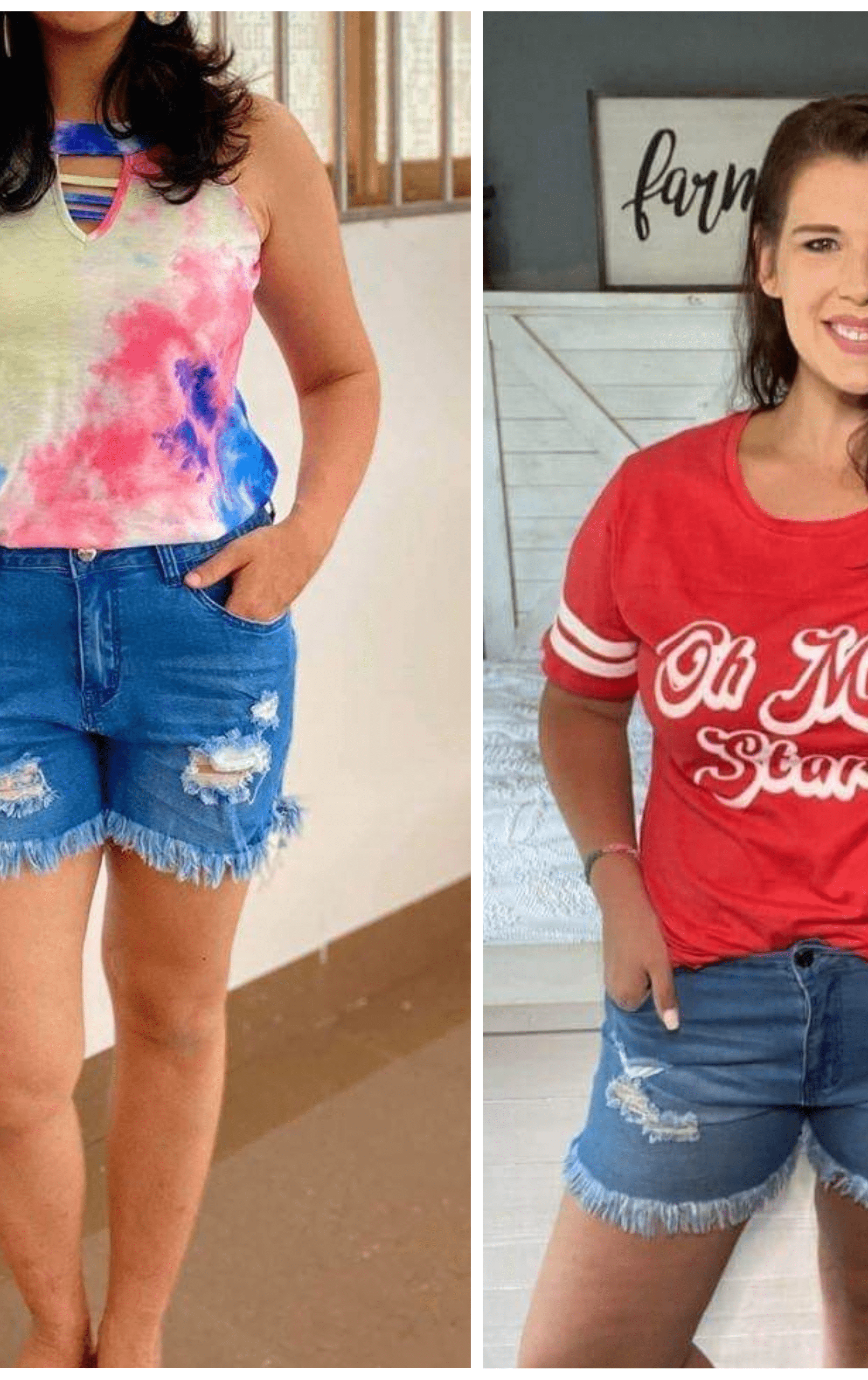 DISTRESSED STRETCH JEAN SHORTS-Stay Foxy Boutique, Florissant, Missouri