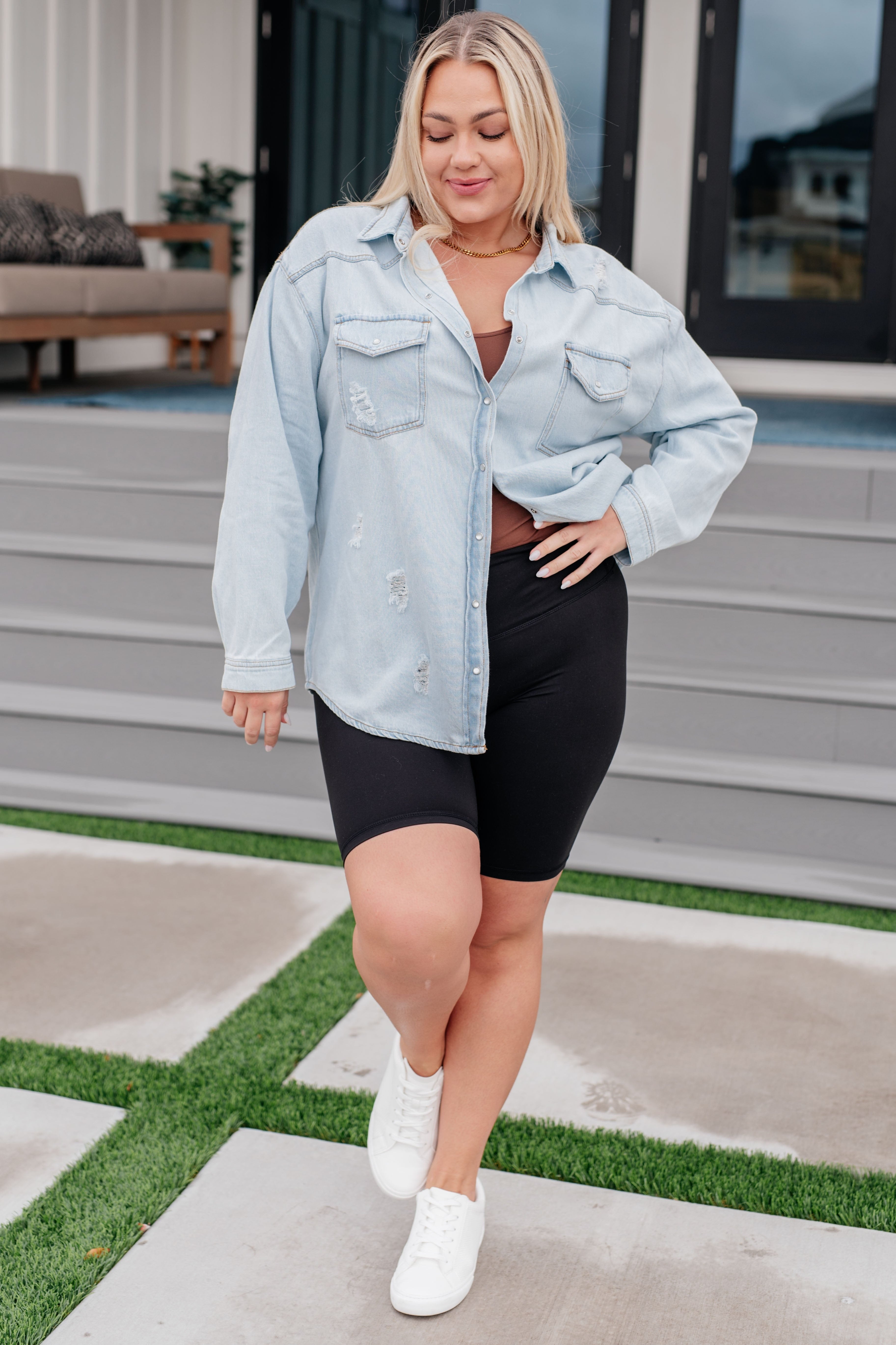 My Walkman Denim Shacket-Tops-Stay Foxy Boutique, Florissant, Missouri