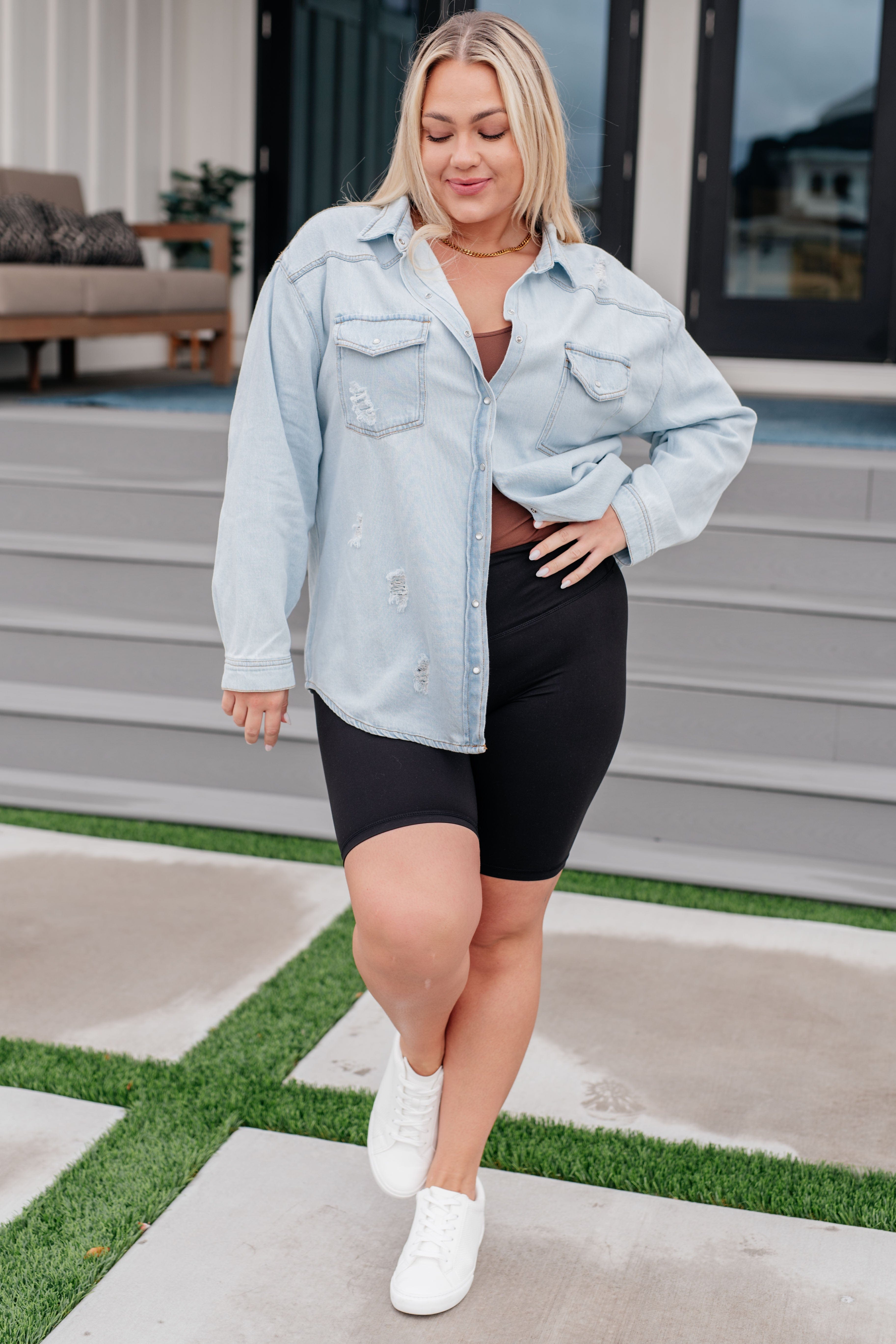 My Walkman Denim Shacket-Tops-Stay Foxy Boutique, Florissant, Missouri