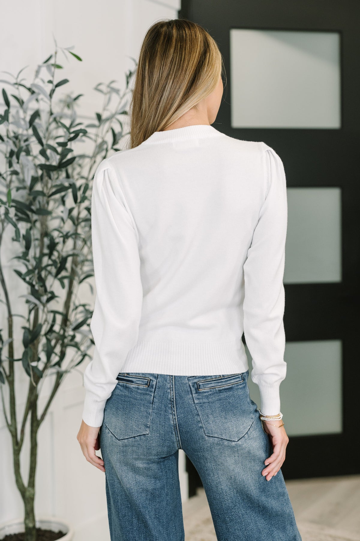 Necessary Closet Space Long Sleeve Top in White-Womens-Stay Foxy Boutique, Florissant, Missouri