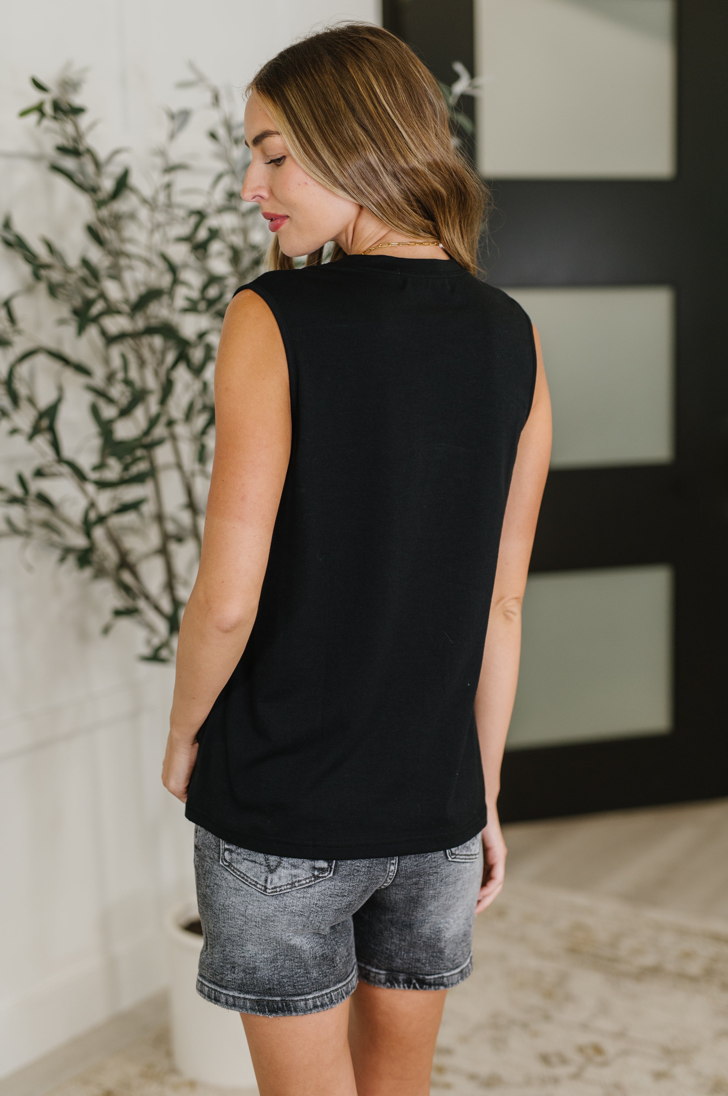 New Normal Pleat Detail Sleeveless Top in Black-Womens-Stay Foxy Boutique, Florissant, Missouri