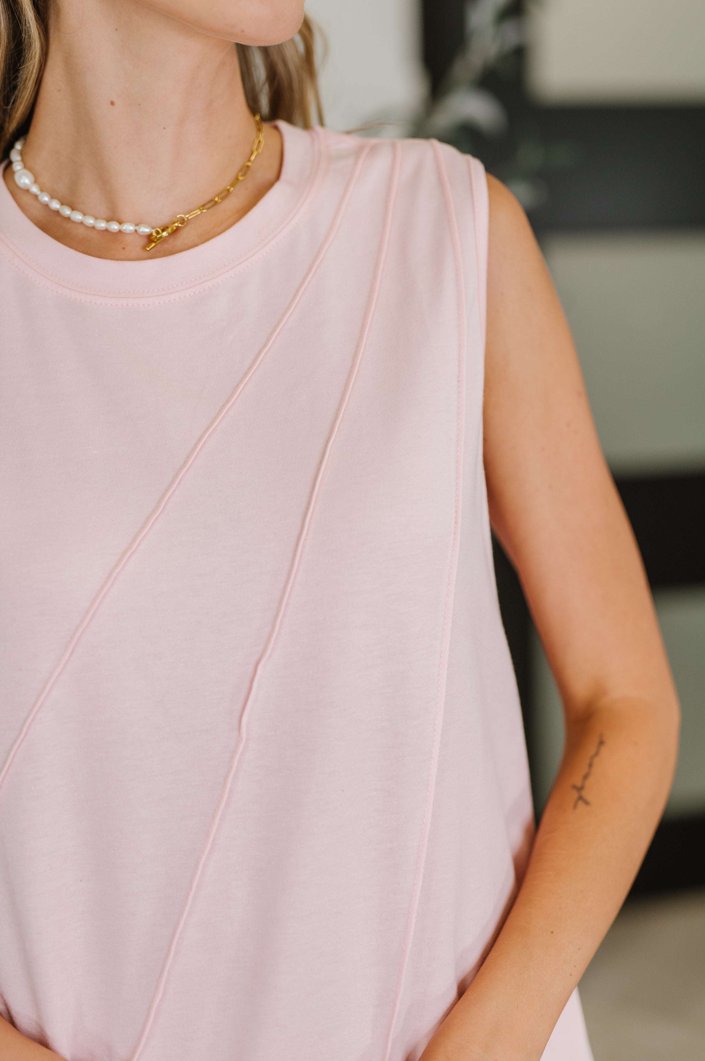 New Normal Pleat Detail Sleeveless Top in Pink-Womens-Stay Foxy Boutique, Florissant, Missouri
