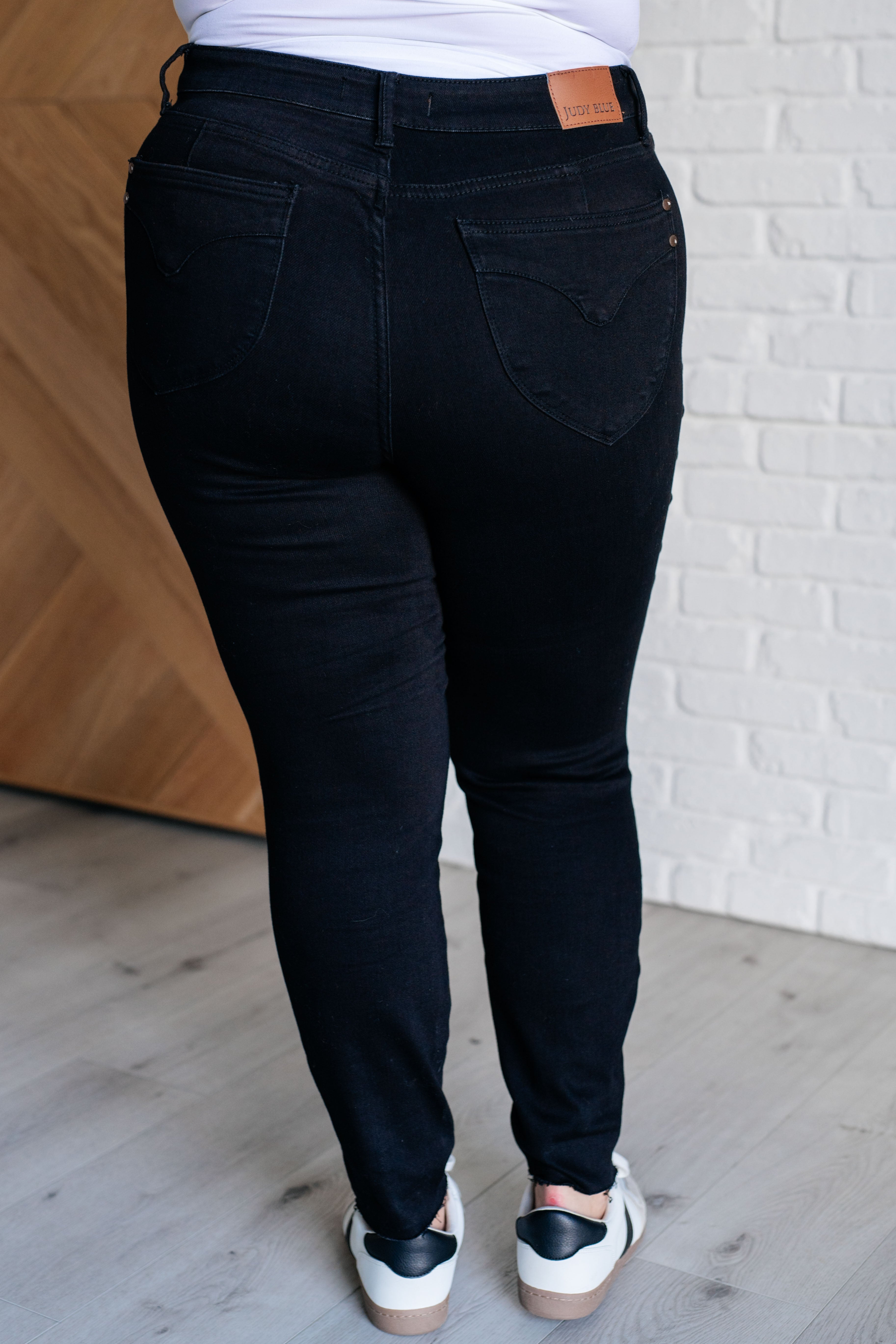 Nicole Tummy Control Skinny Jeans in Black-Womens-Stay Foxy Boutique, Florissant, Missouri