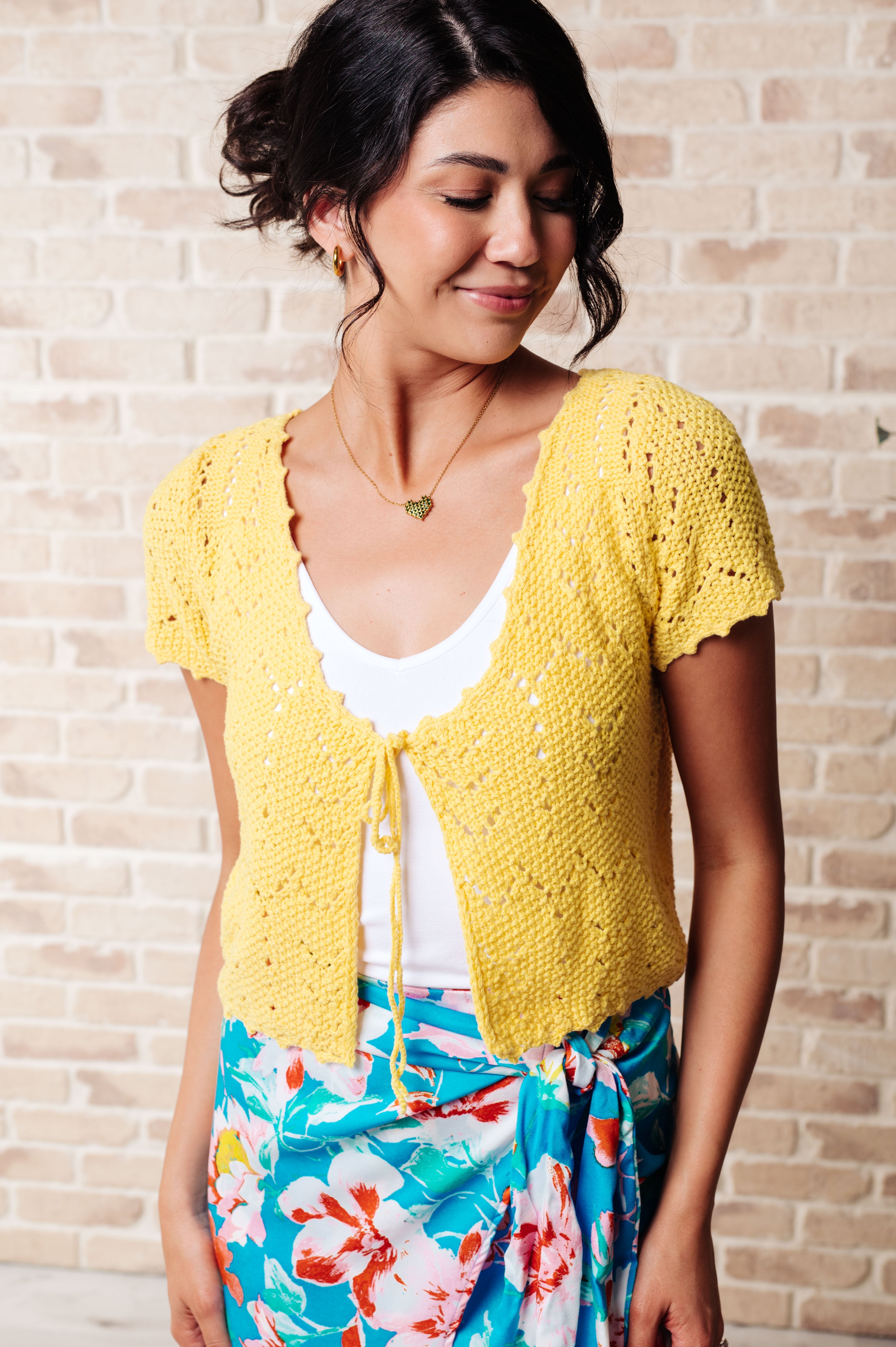 Nighttime Coffee Cardigan in Pineapple-Layers-Stay Foxy Boutique, Florissant, Missouri