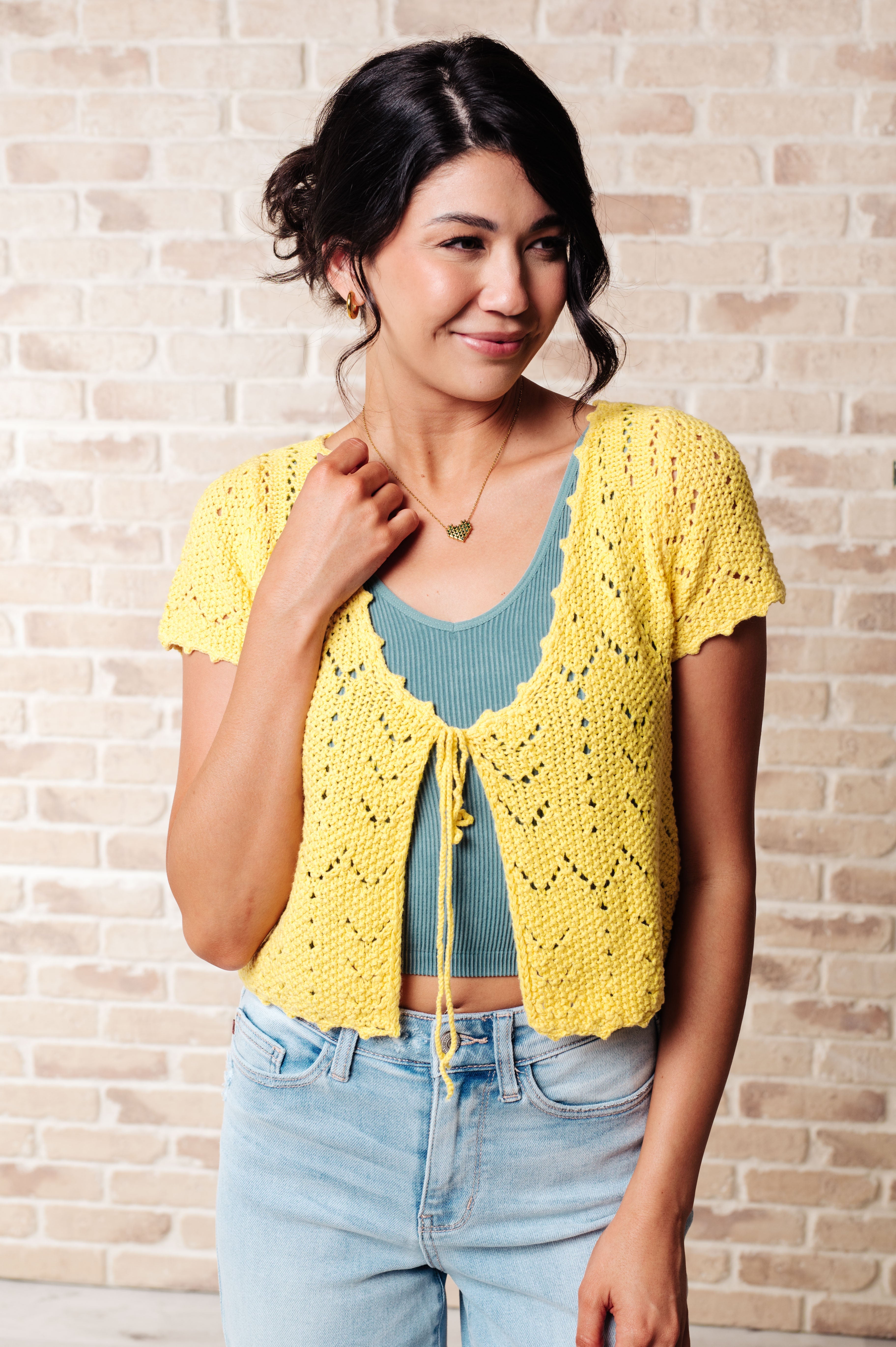 Nighttime Coffee Cardigan in Pineapple-Layers-Stay Foxy Boutique, Florissant, Missouri
