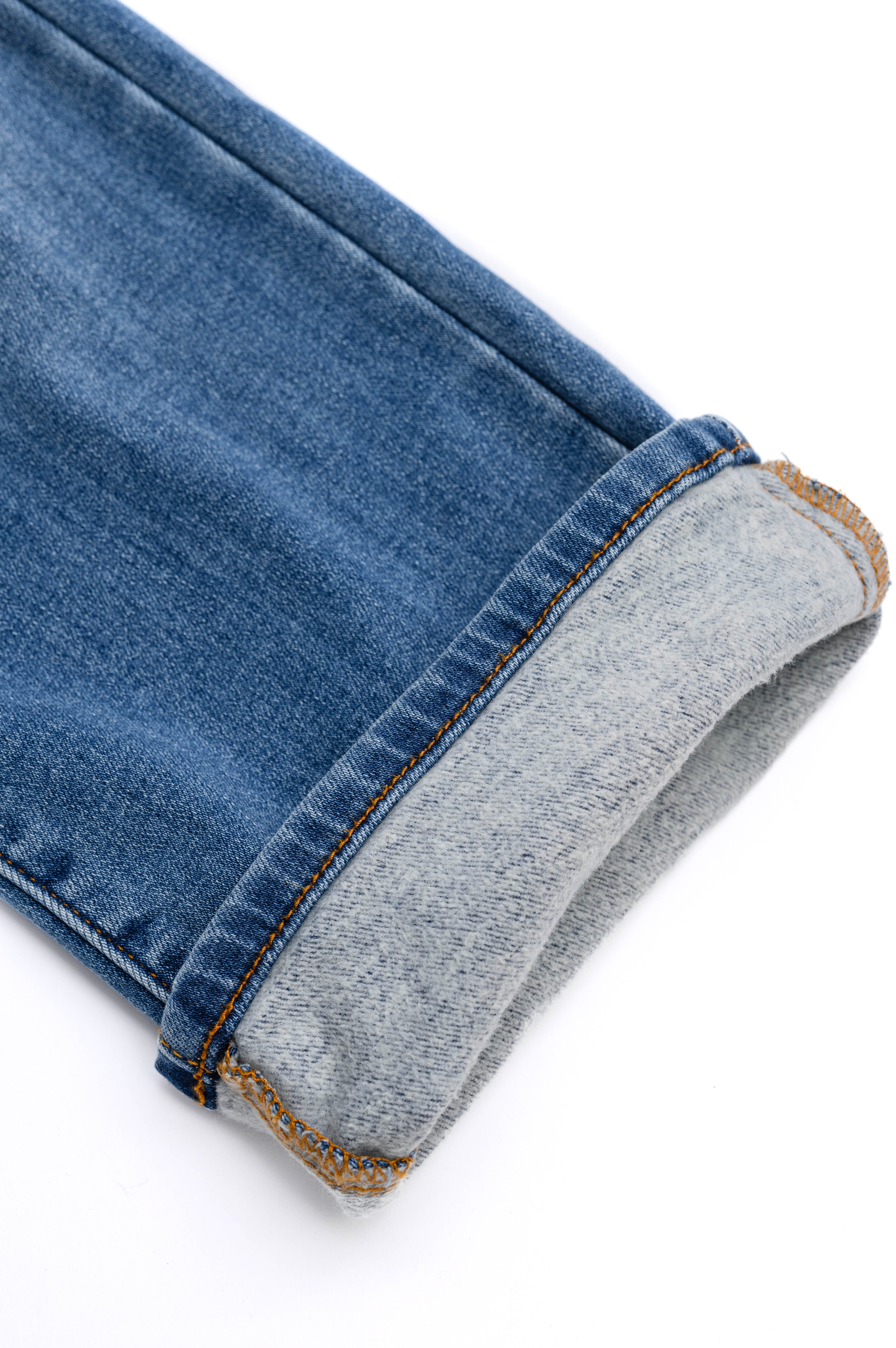 Nivea Vintage Wash Thermal Straight Jeans-Denim-Stay Foxy Boutique, Florissant, Missouri