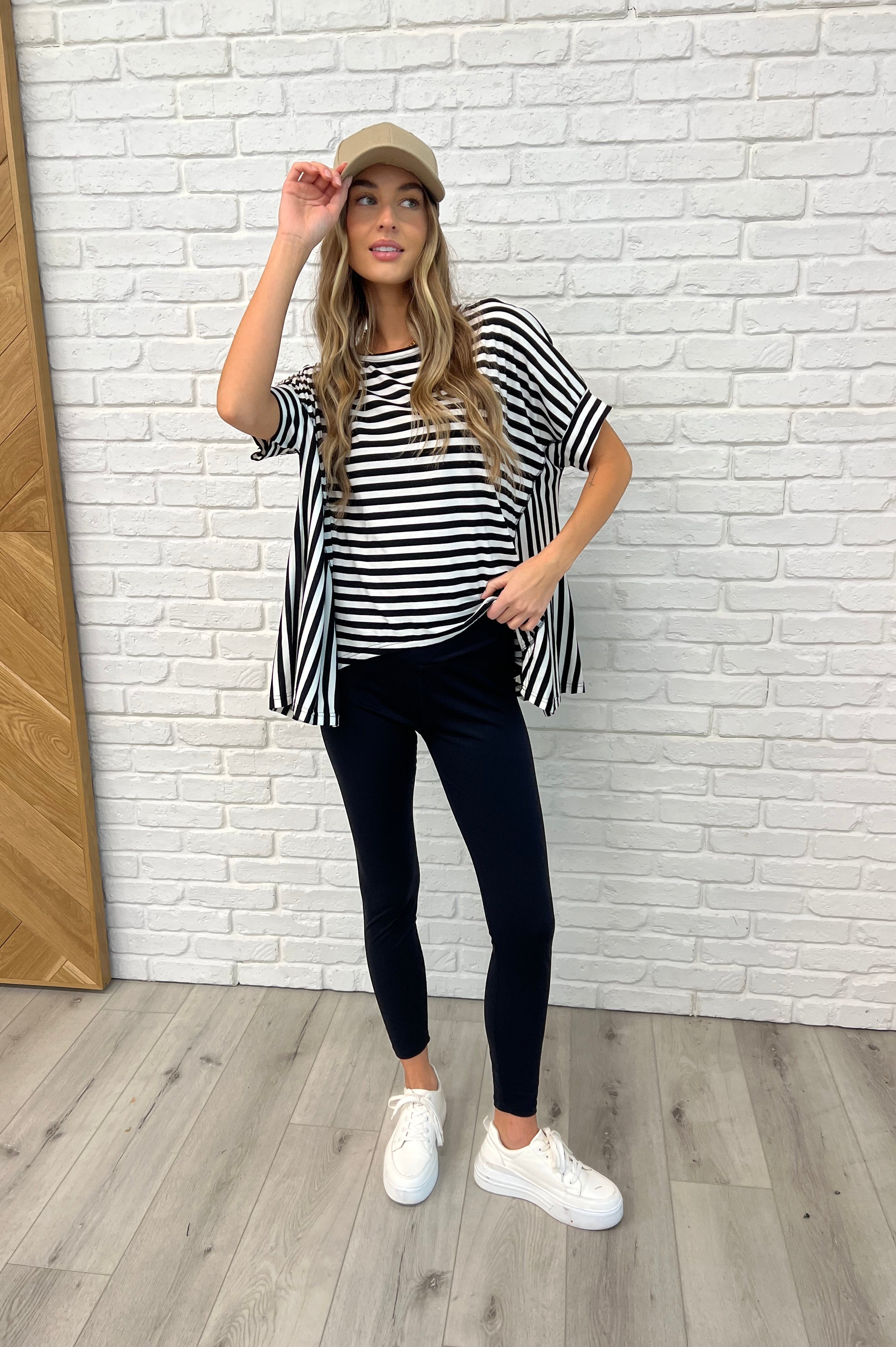 No Stopping It Striped Oversized Top-Womens-Stay Foxy Boutique, Florissant, Missouri