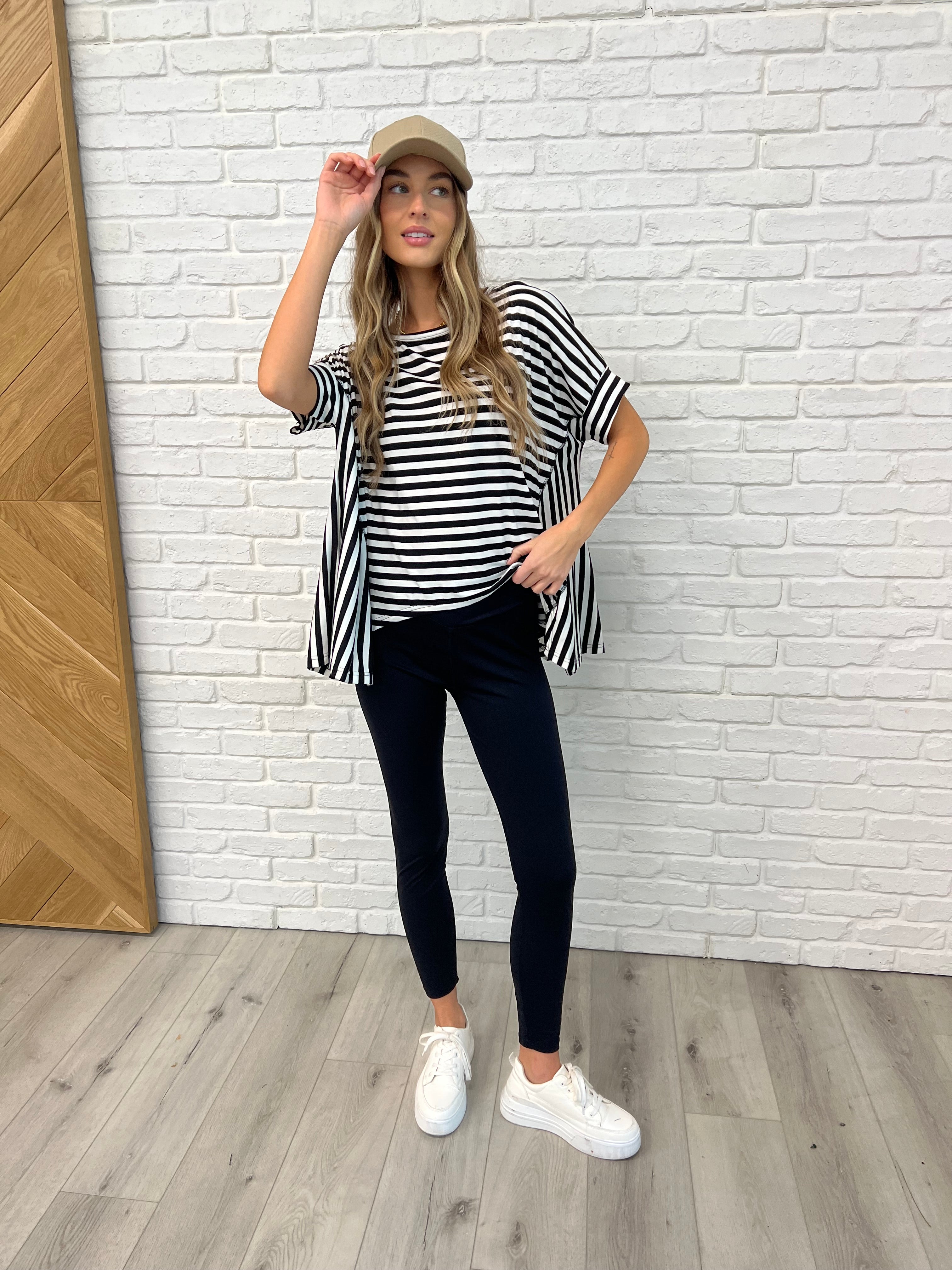 No Stopping It Striped Oversized Top-Womens-Stay Foxy Boutique, Florissant, Missouri