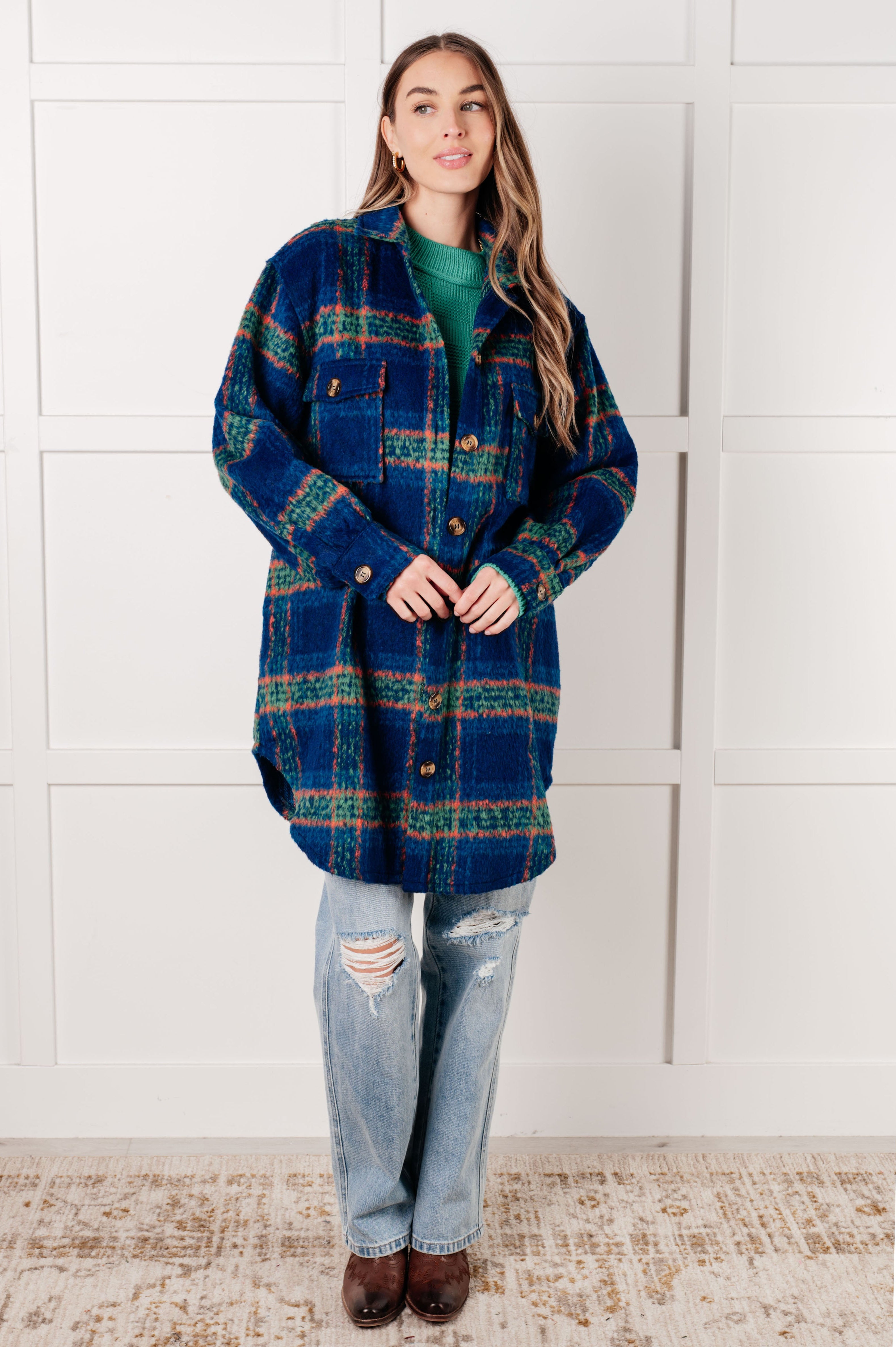 No Tears Plaid Coat-Layers-Stay Foxy Boutique, Florissant, Missouri