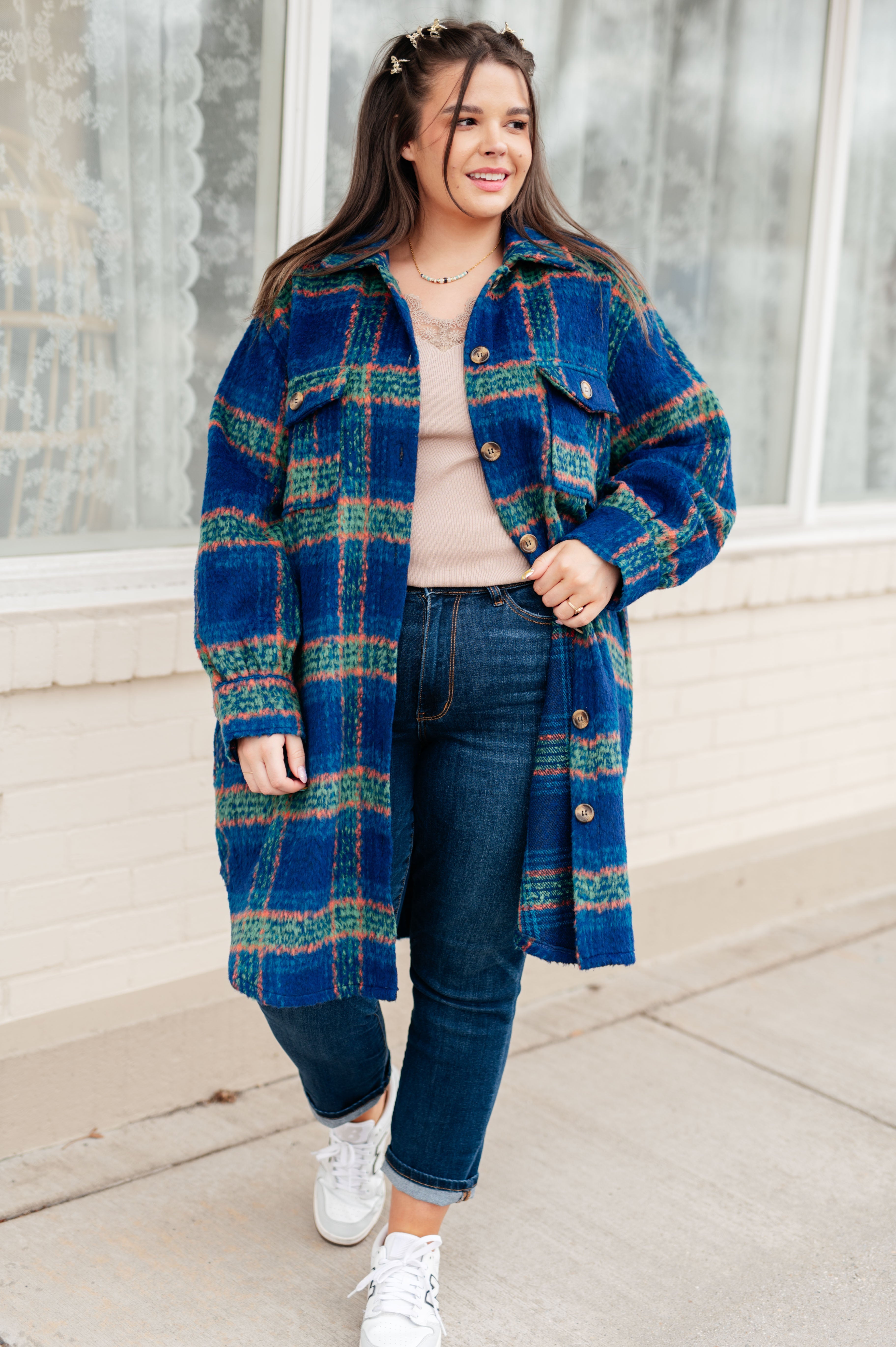 No Tears Plaid Coat-Layers-Stay Foxy Boutique, Florissant, Missouri