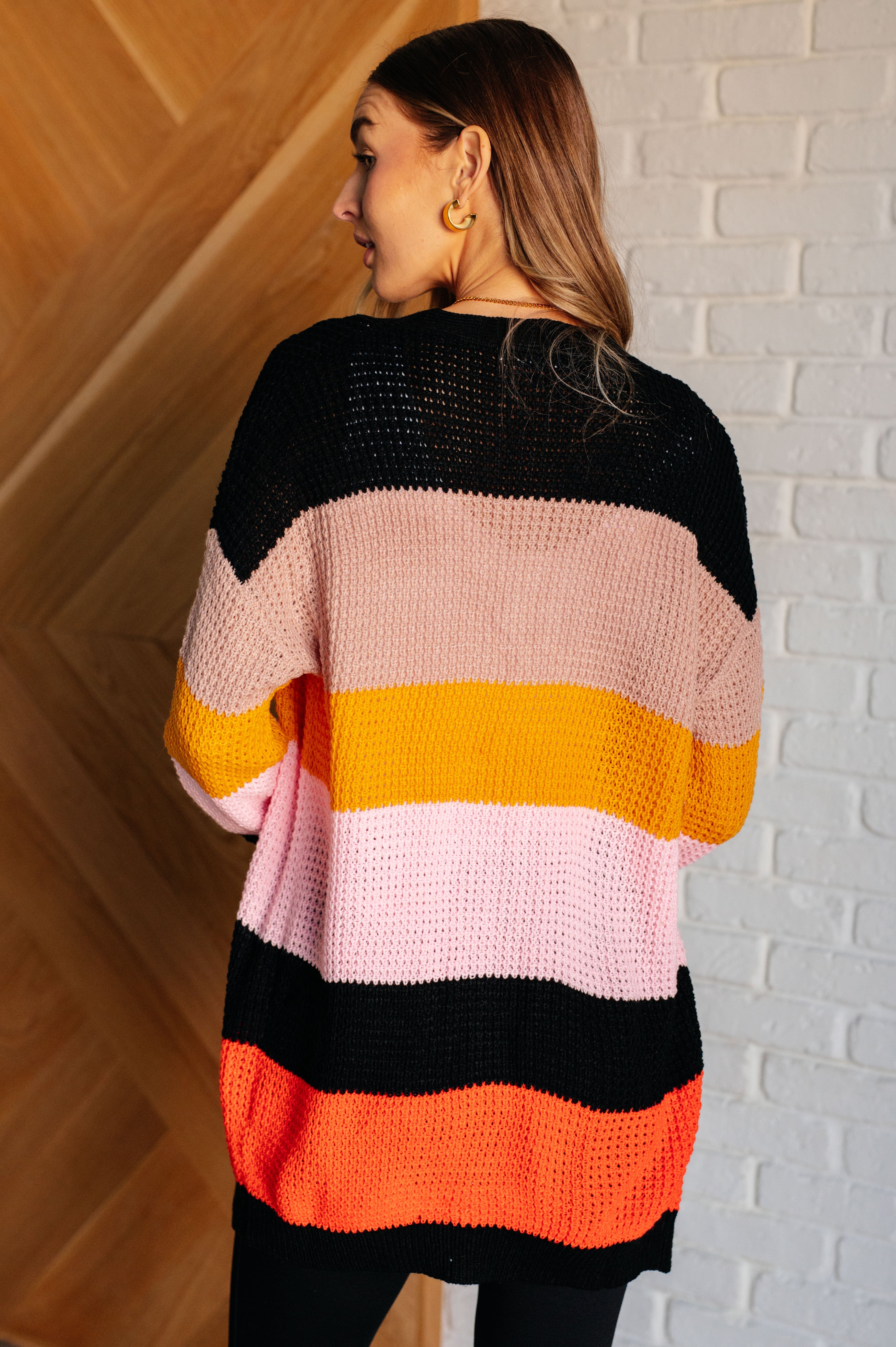 Not Quite Sure Striped Open Front Cardigan-Layers-Stay Foxy Boutique, Florissant, Missouri