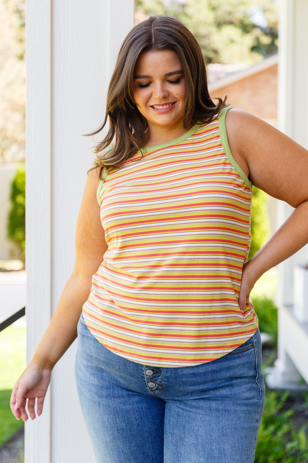 Now and Forever Striped Tank-Tops-Stay Foxy Boutique, Florissant, Missouri