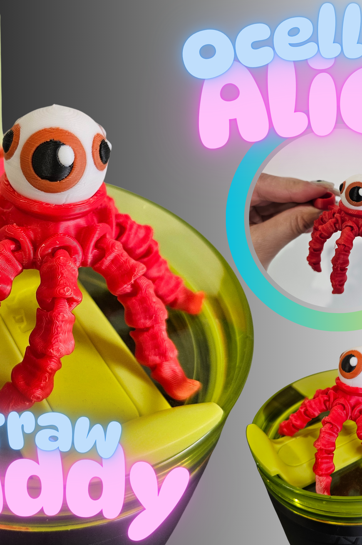OCELLOUS ALIEN-3D PRINTED STRAW BUDDY-Stay Foxy Boutique, Florissant, Missouri