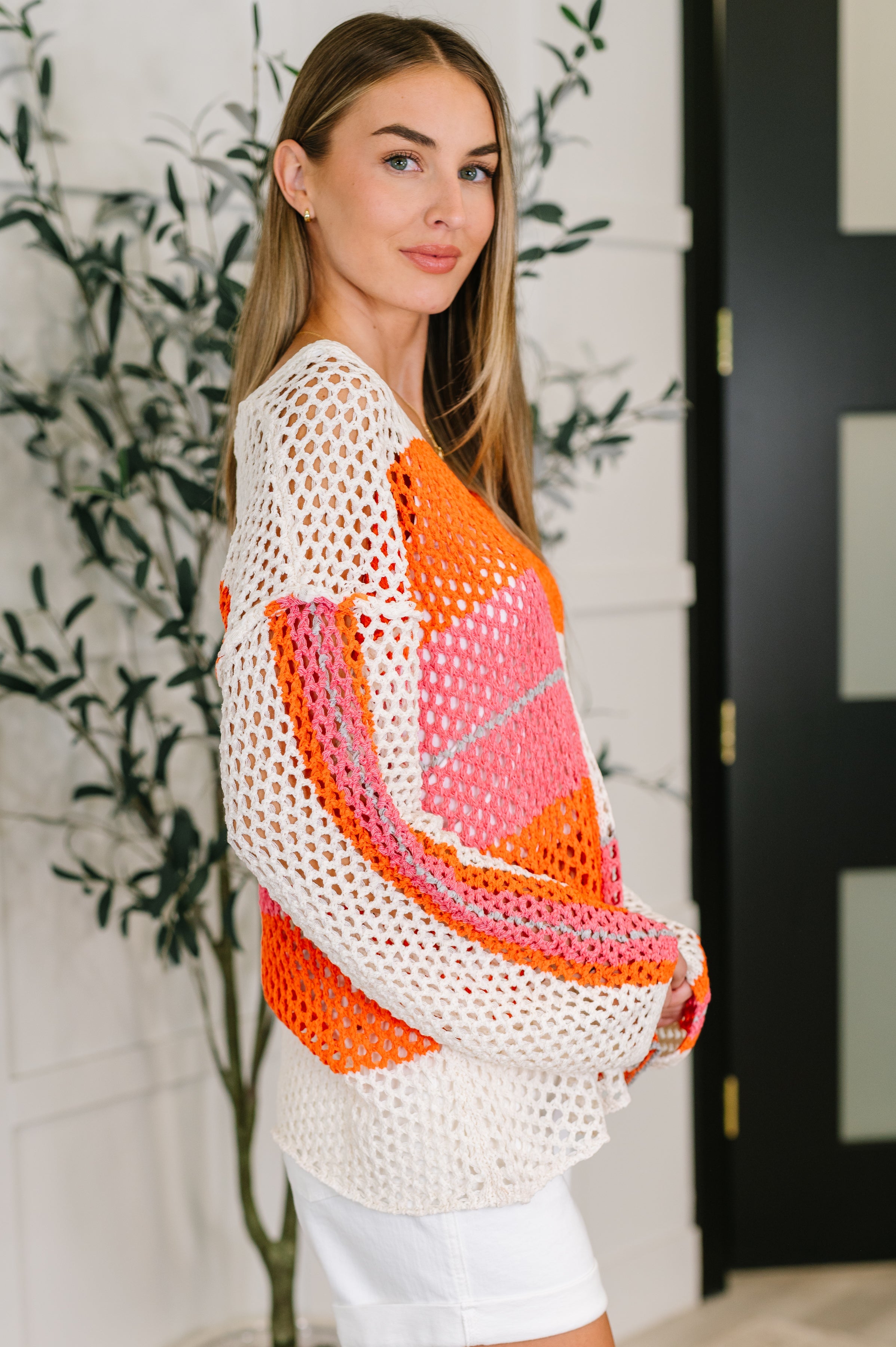 Off the Grid Net Color Block Layering Top-Womens-Stay Foxy Boutique, Florissant, Missouri