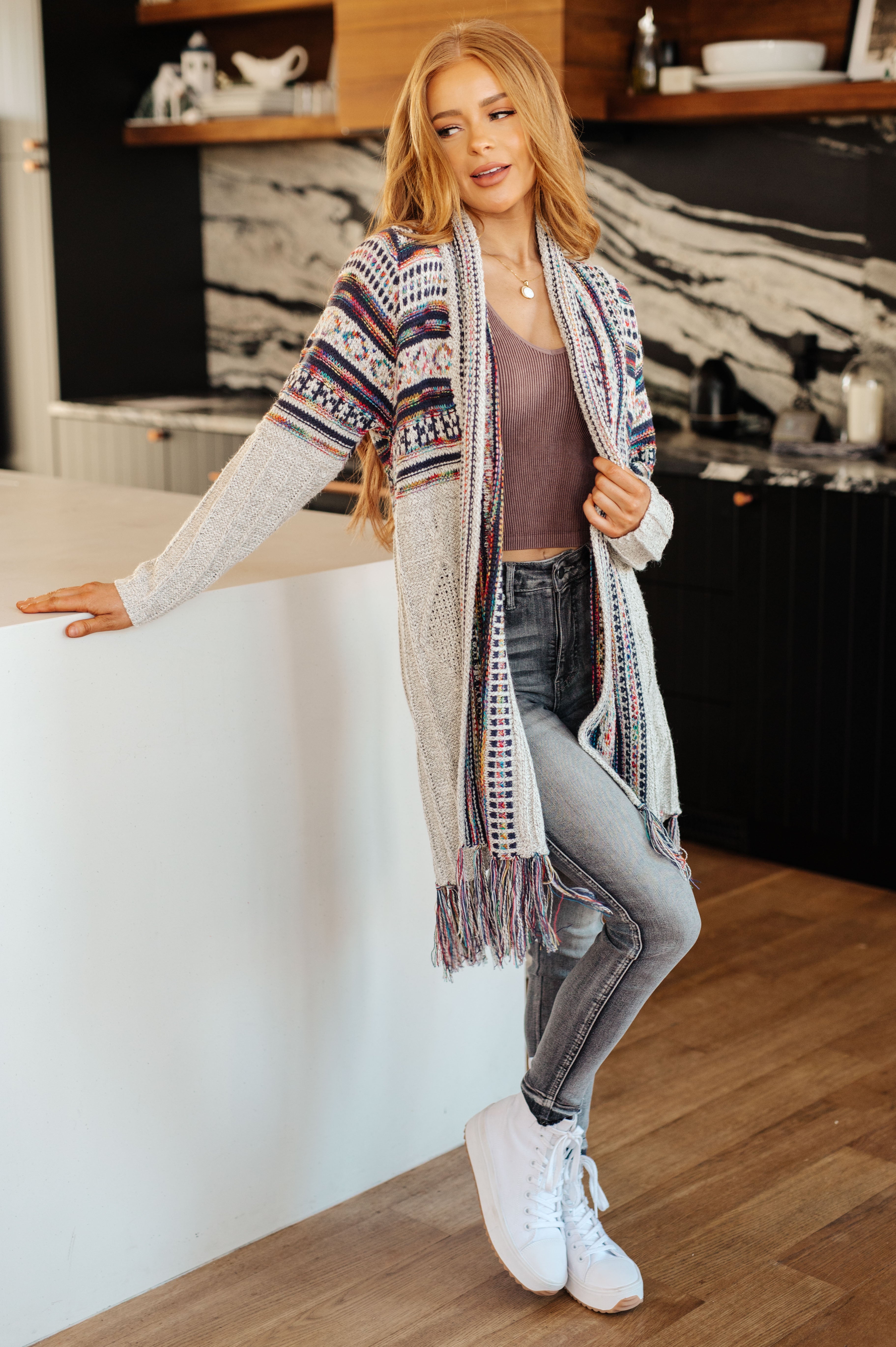 Oh So Lucky Fringe Cardigan-Layers-Stay Foxy Boutique, Florissant, Missouri