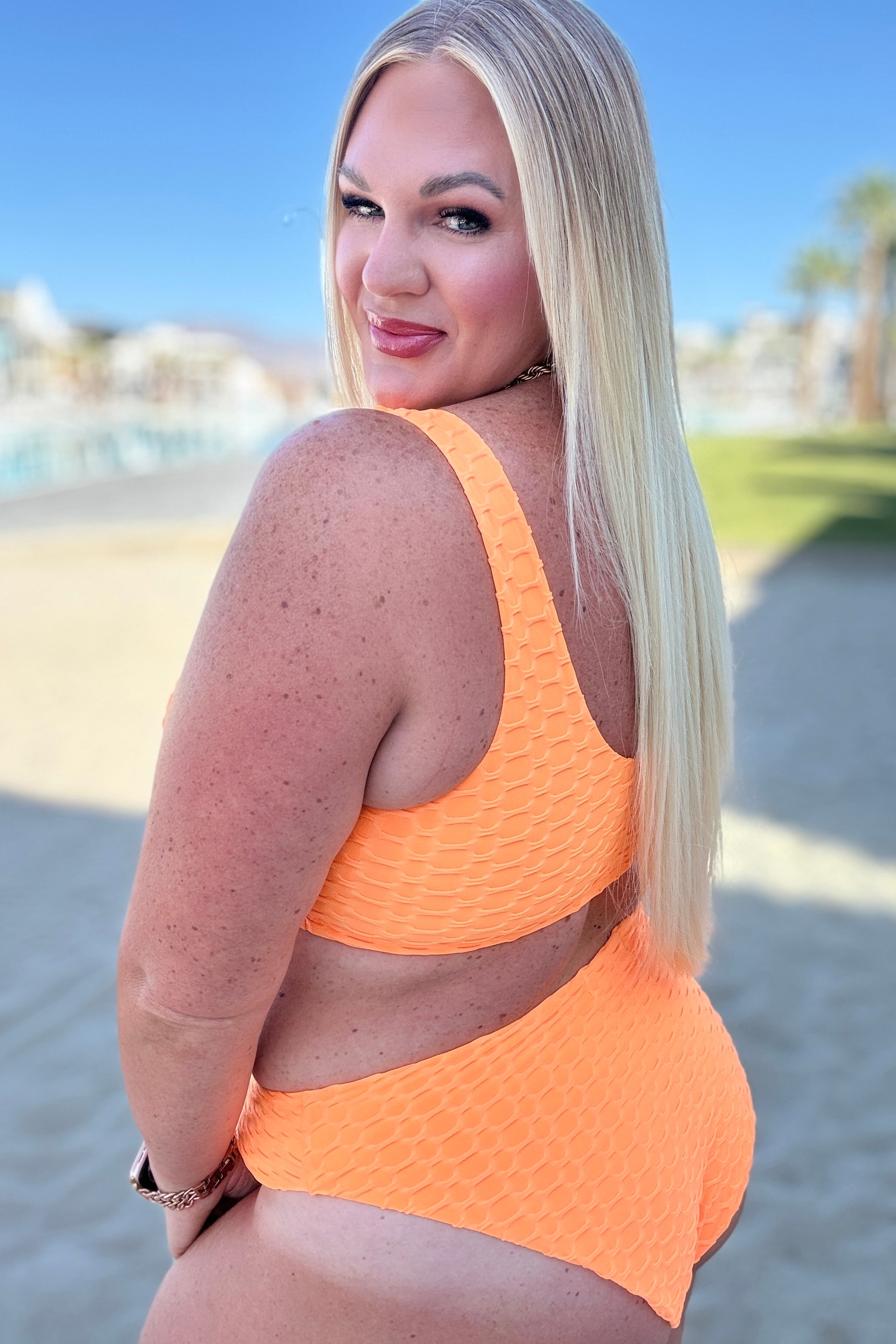 Oh So Orange Swim Bottoms-Swimwear-Stay Foxy Boutique, Florissant, Missouri
