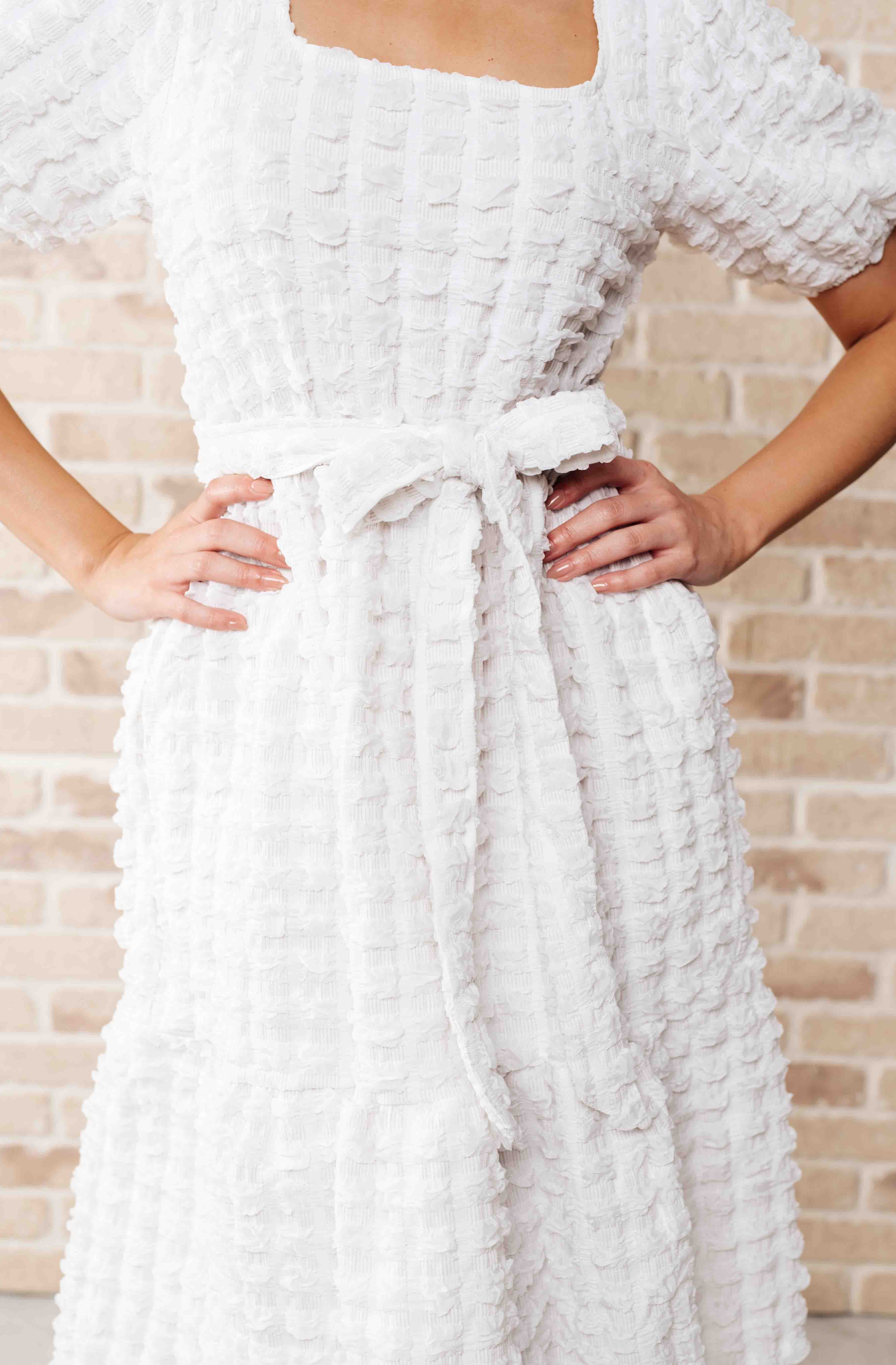 On Cloud Nine Bubble Midi Dress-Dresses-Stay Foxy Boutique, Florissant, Missouri