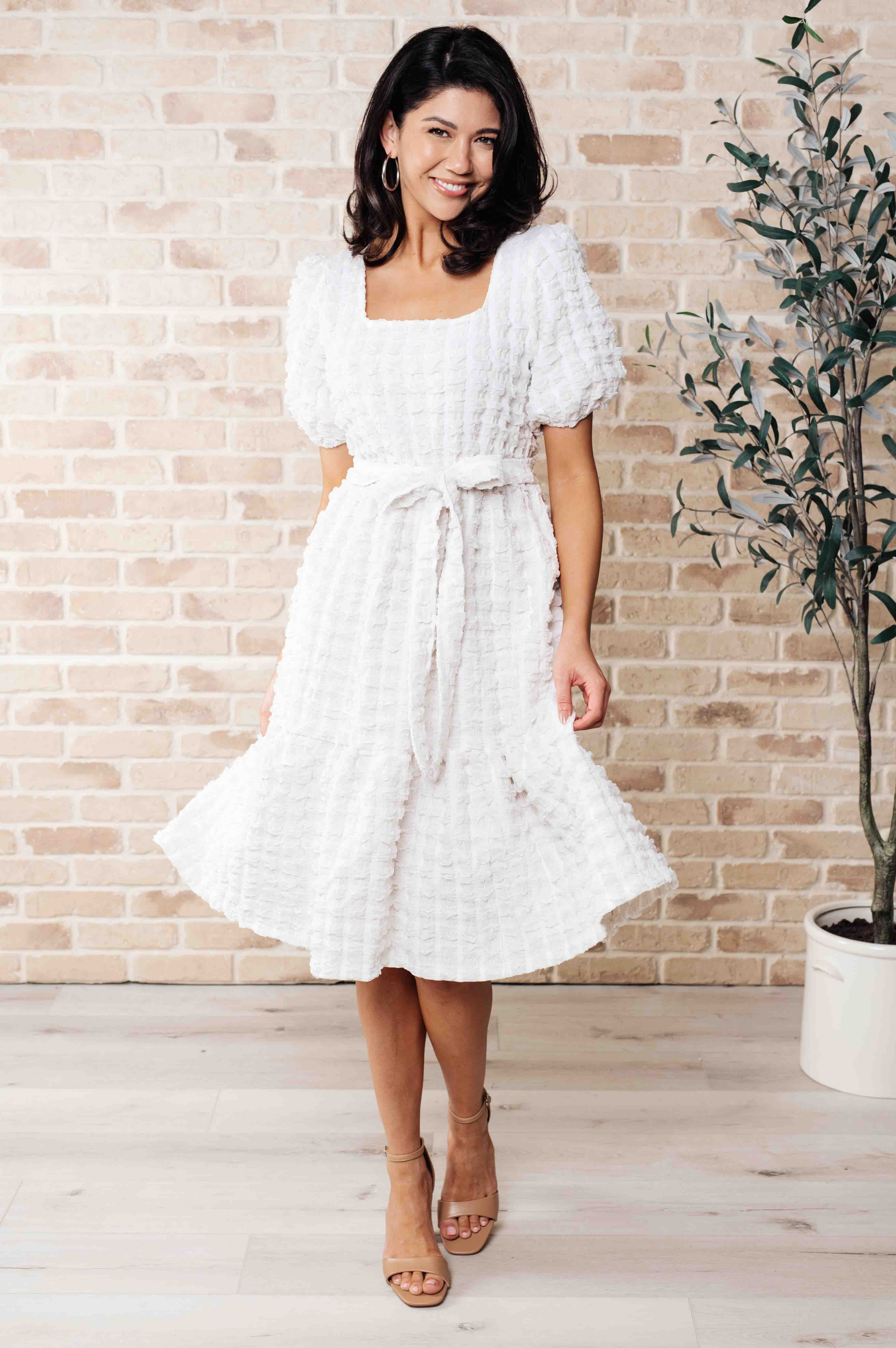 On Cloud Nine Bubble Midi Dress-Dresses-Stay Foxy Boutique, Florissant, Missouri