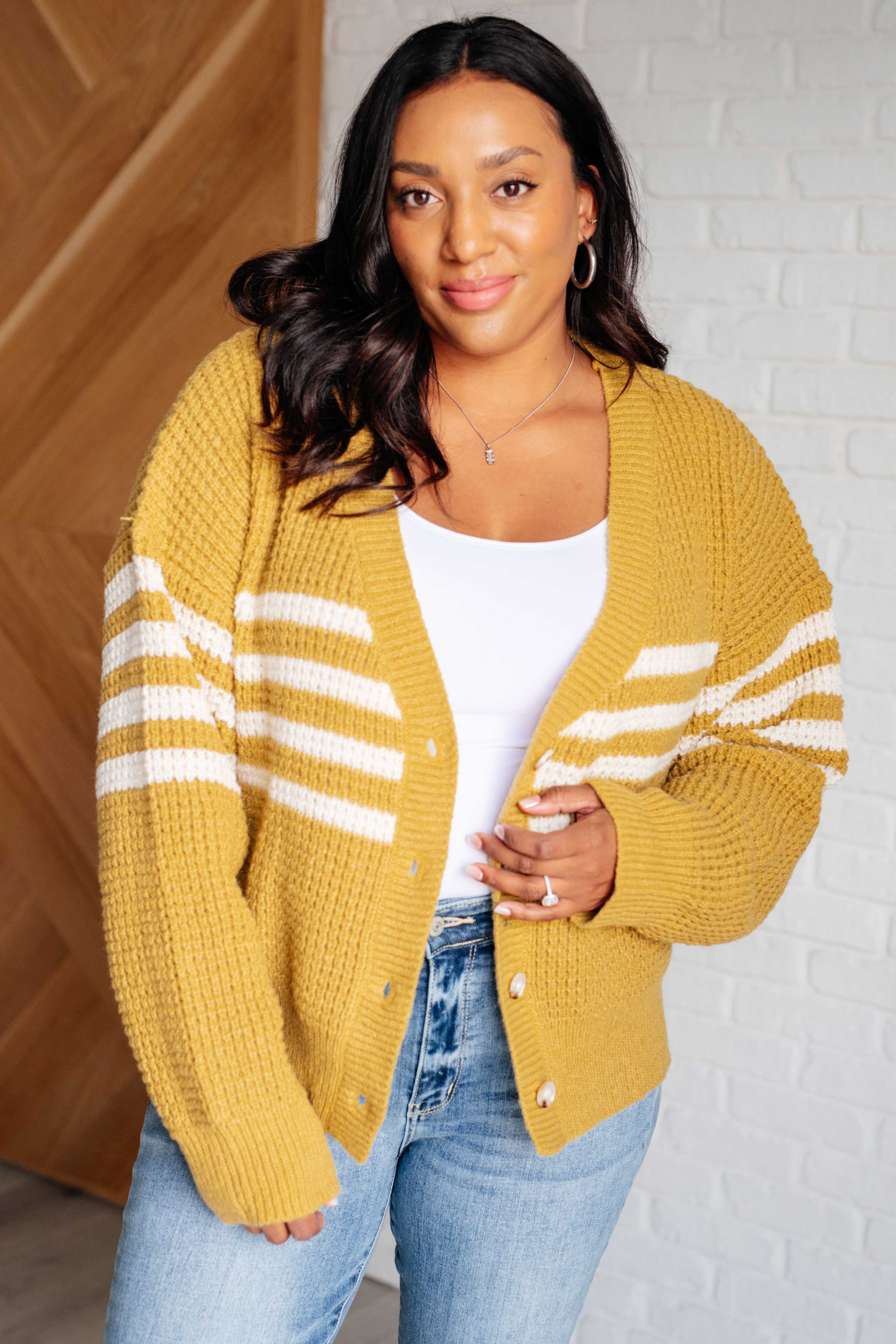 On Top of the World Striped Cardigan-Layers-Stay Foxy Boutique, Florissant, Missouri