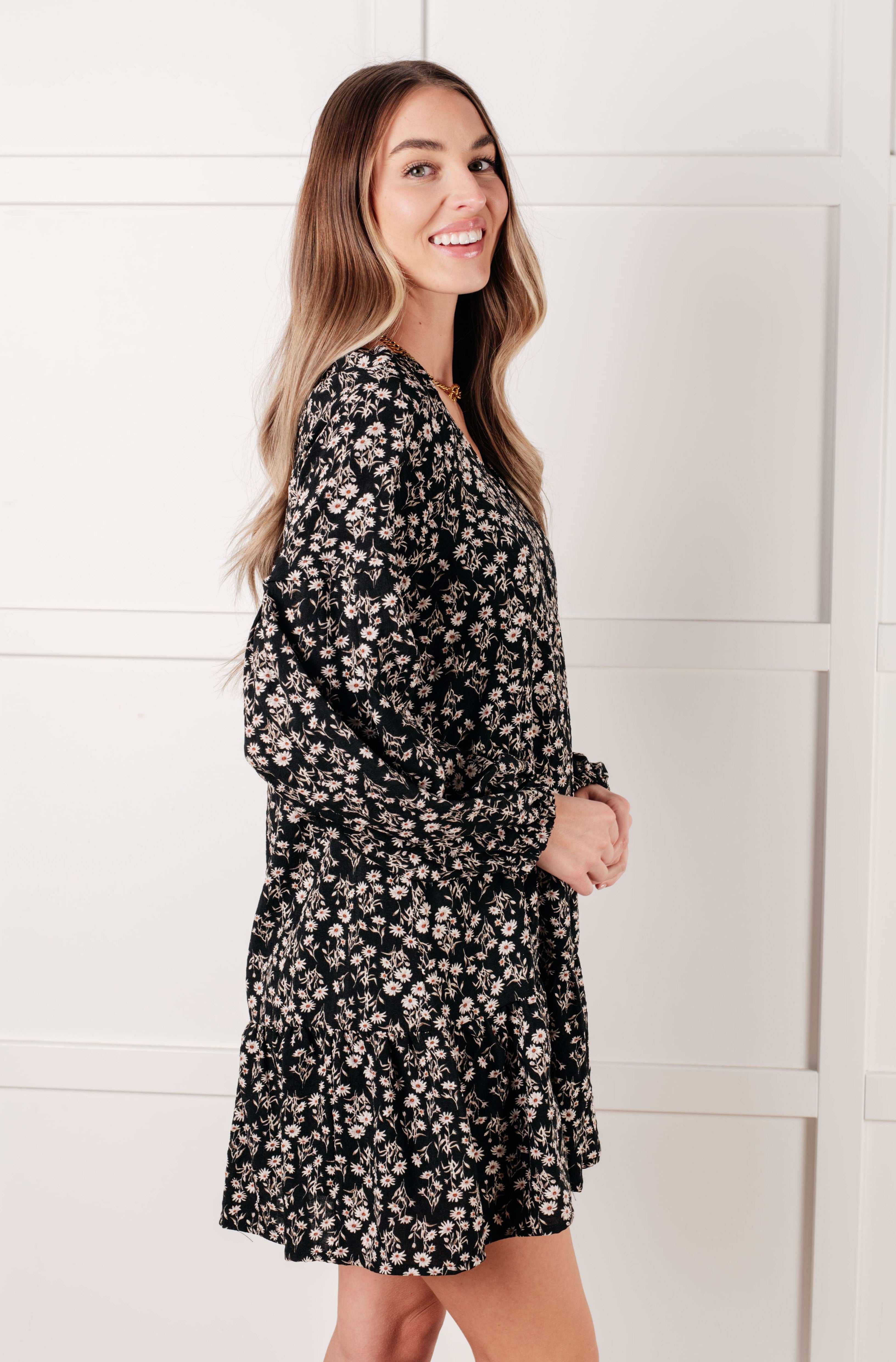Once Again V-Neck Floral Dress-Dresses-Stay Foxy Boutique, Florissant, Missouri