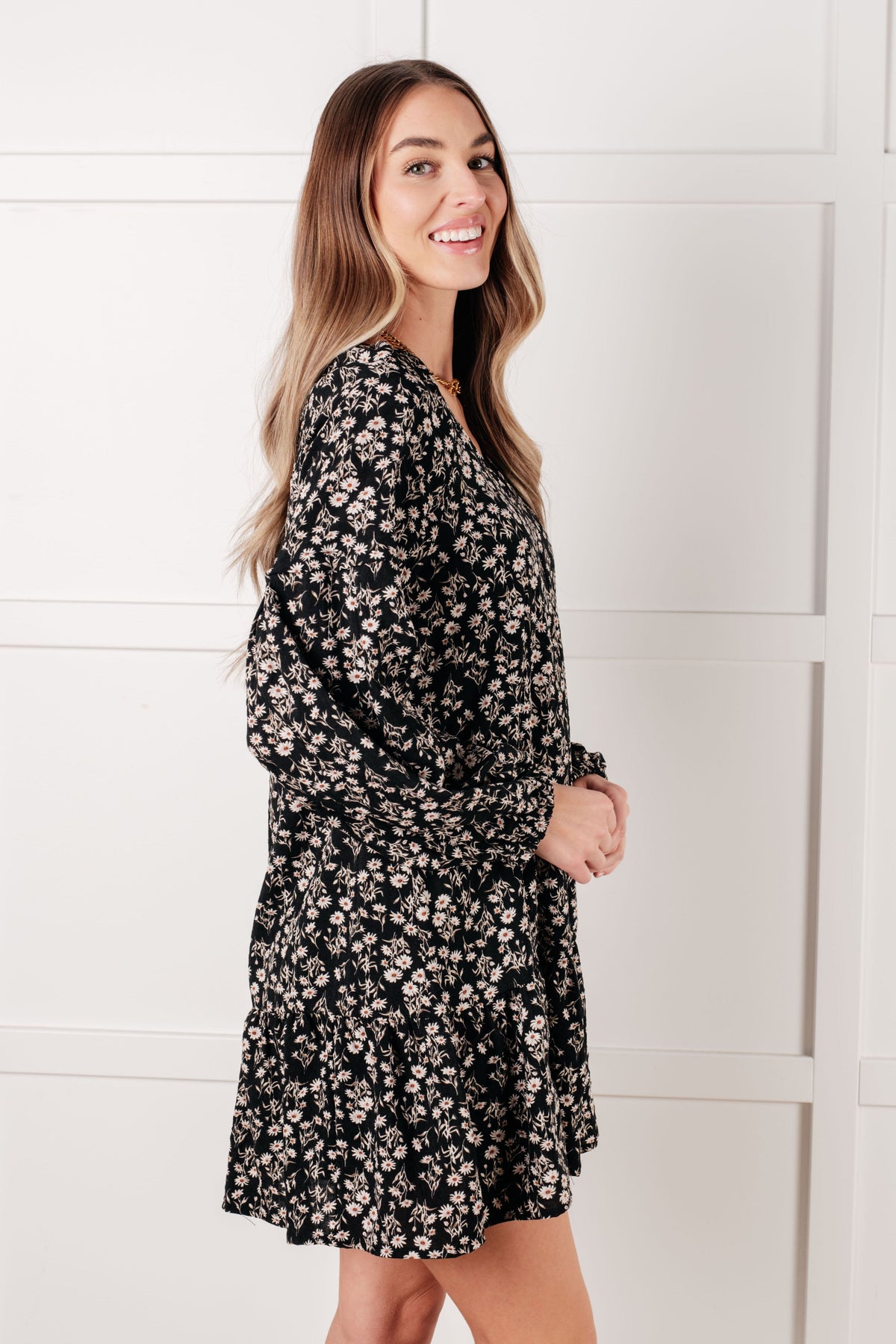 Once Again V-Neck Floral Dress-Dresses-Stay Foxy Boutique, Florissant, Missouri