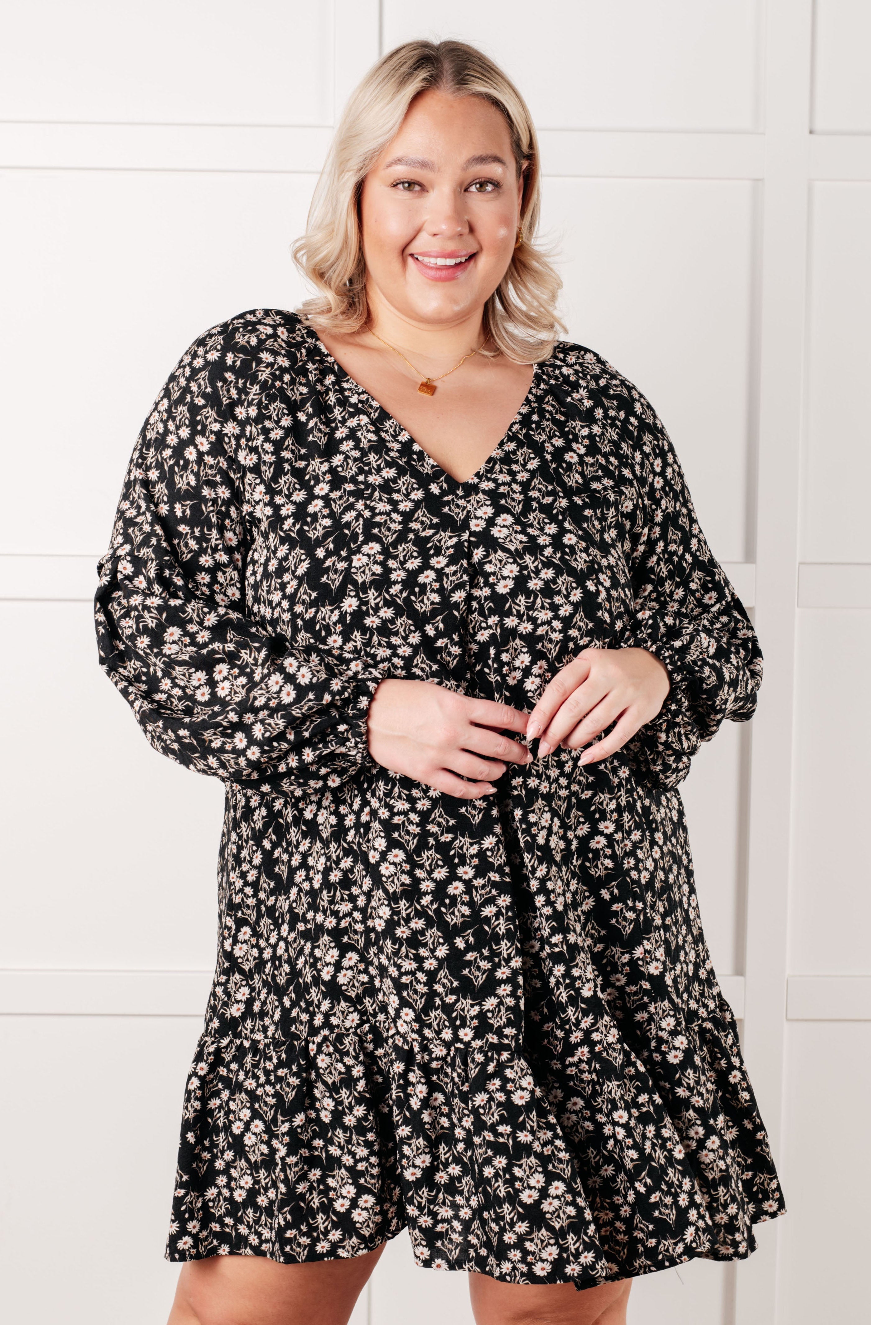 Once Again V-Neck Floral Dress-Dresses-Stay Foxy Boutique, Florissant, Missouri