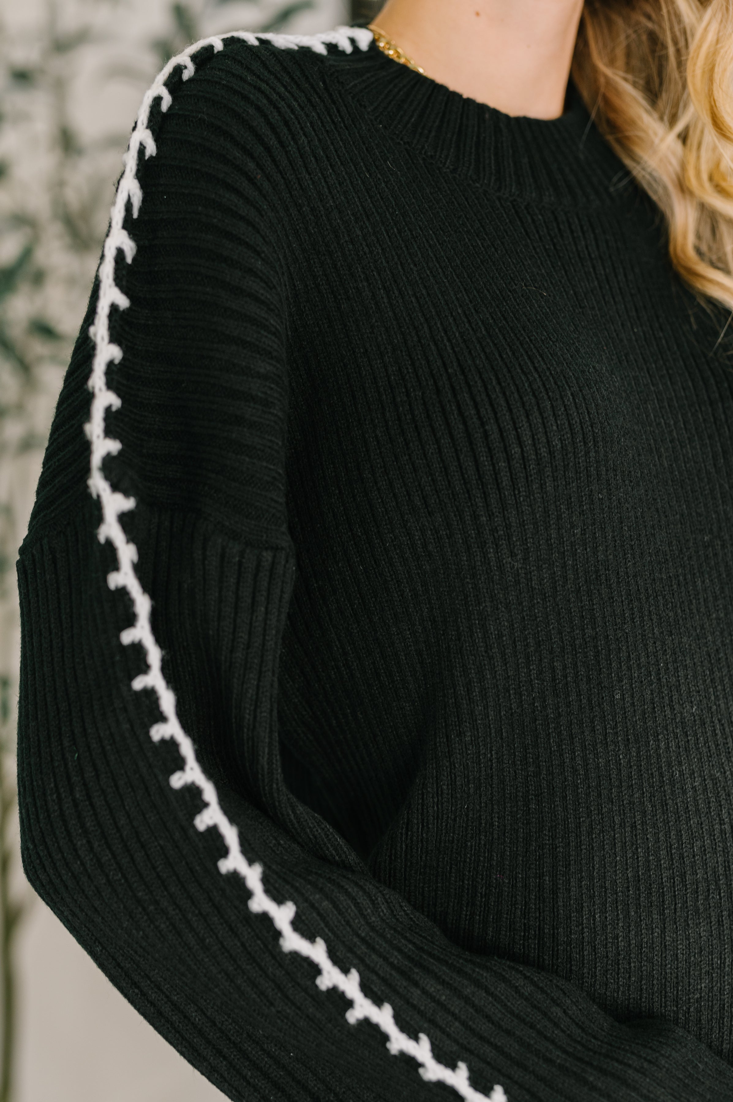 One Stitch at a Time Pullover in Black-Womens-Stay Foxy Boutique, Florissant, Missouri