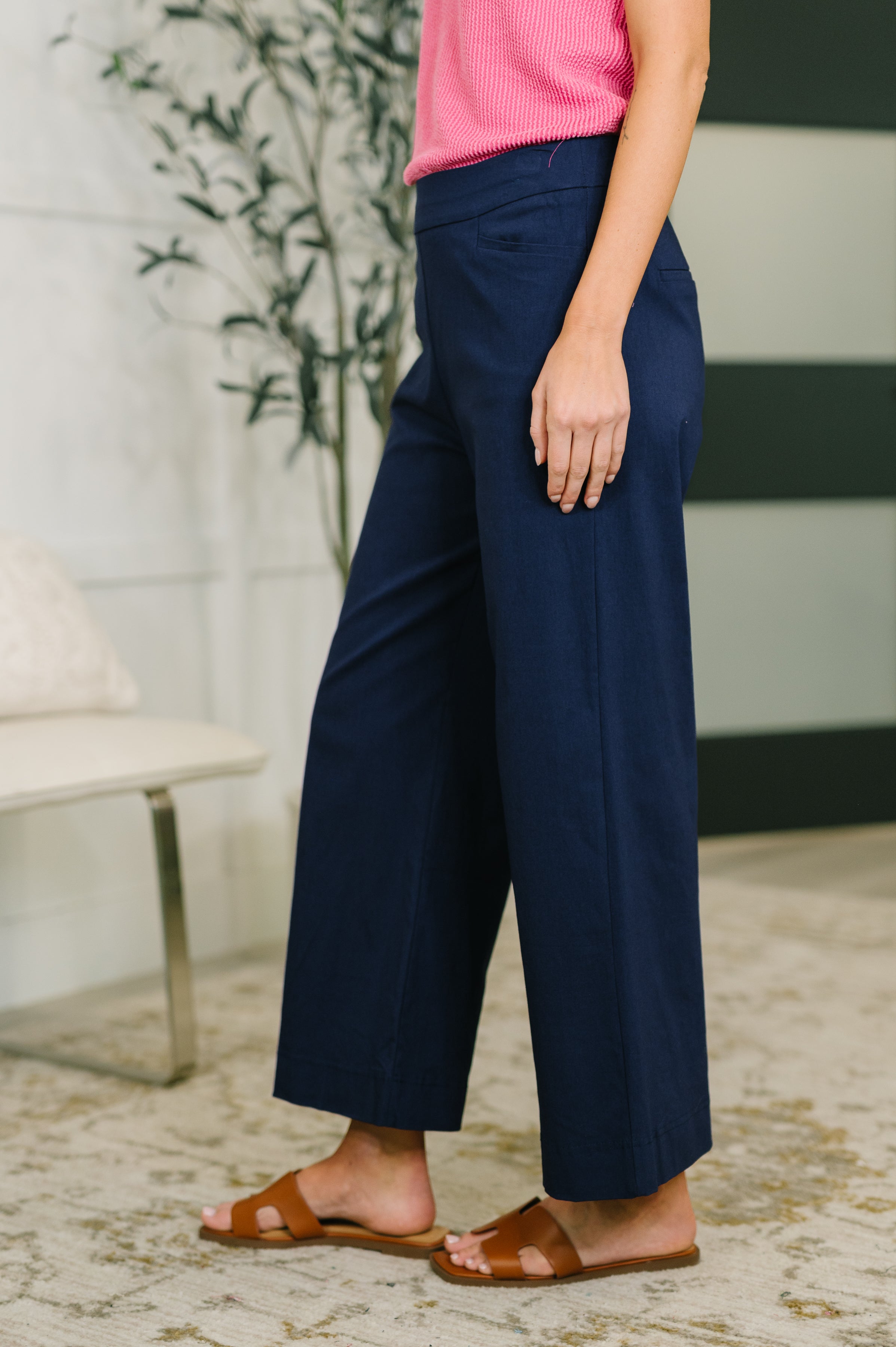 Only Pair High Waisted Wide Leg Bottoms in Navy-Womens-Stay Foxy Boutique, Florissant, Missouri