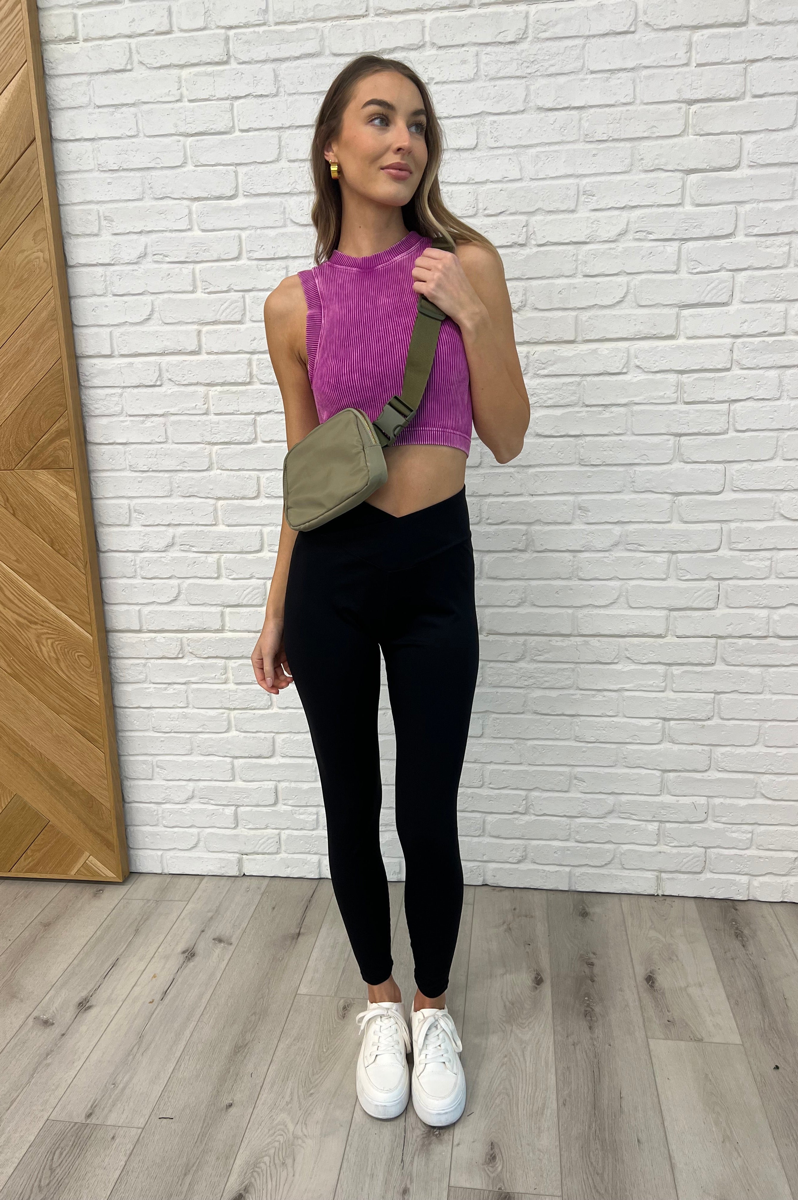 Over and Out Cropped Ribbed Tank in Lt Plum-Womens-Stay Foxy Boutique, Florissant, Missouri