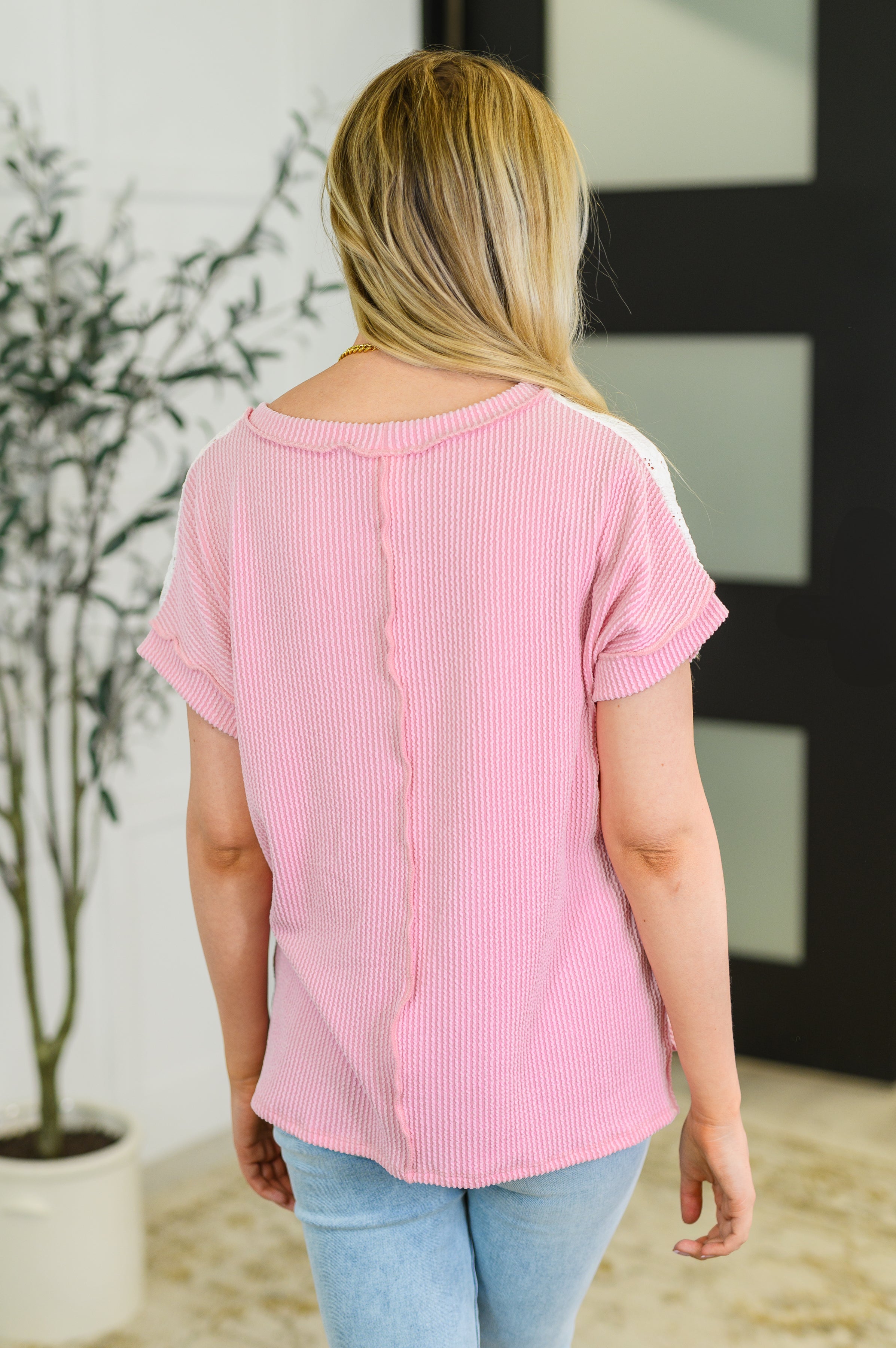 Parlour Picnic Color Block Knit Top in Pink-Womens-Stay Foxy Boutique, Florissant, Missouri